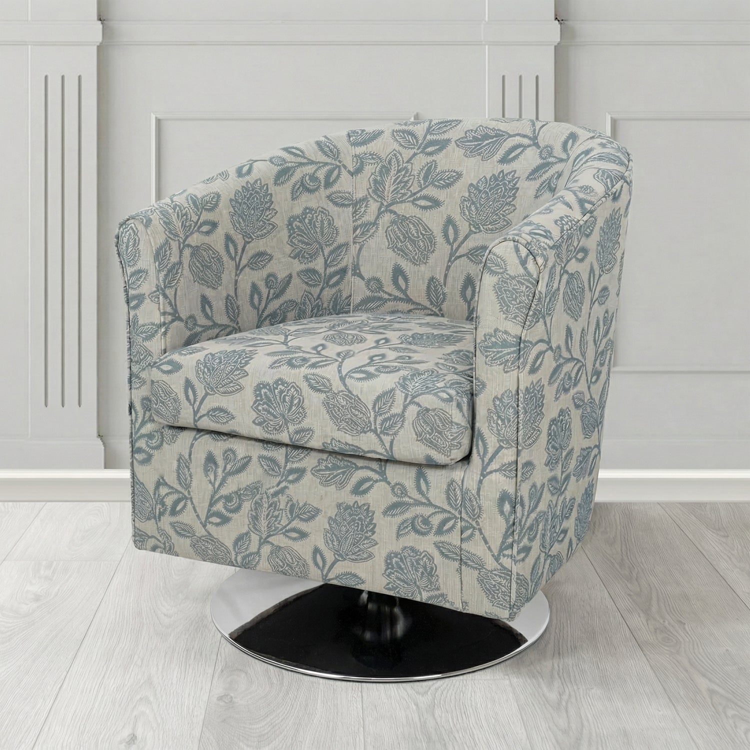 Tuscany Swivel Tub Chair in Fryett's Henley Floral Pattern Fabric