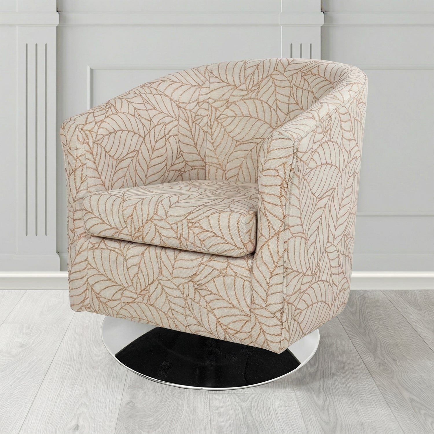 Tuscany Swivel Tub Chair in Fryett's Marlow Floral Pattern Fabric