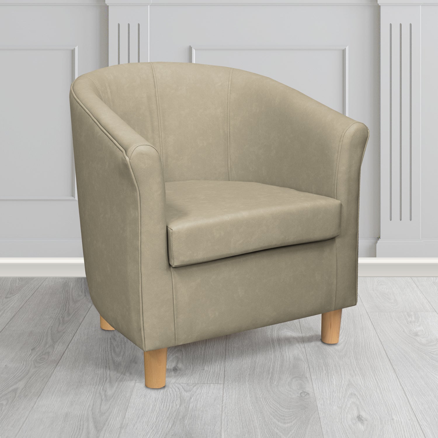Tuscany Tub Chair in Infiniti Granite INF1845 Antimicrobial Crib 5 Faux Leather - The Tub Chair Shop
