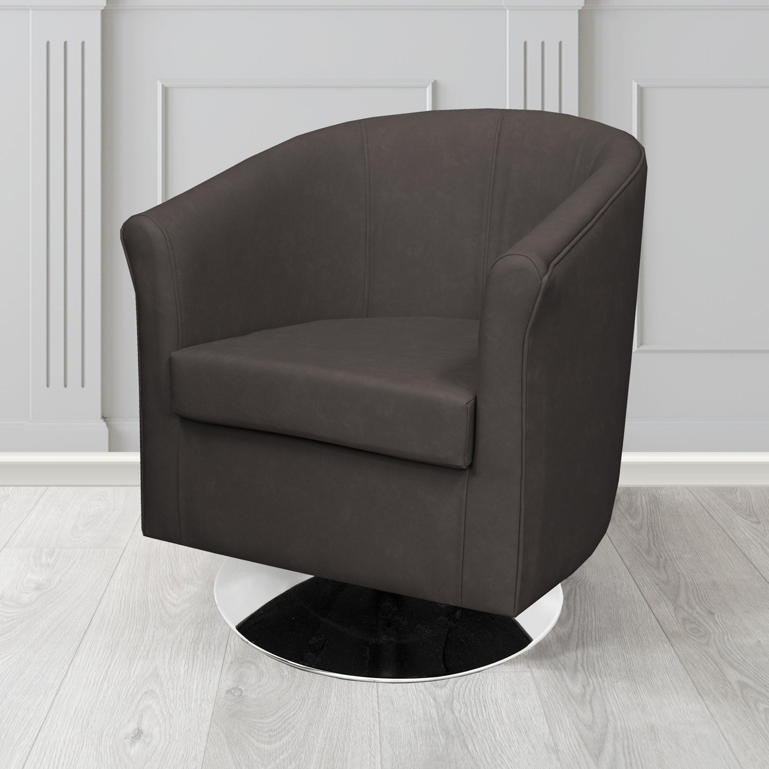Tuscany Swivel Tub Chair in Infiniti Nugget INF1852 Antimicrobial Crib 5 Faux Leather - The Tub Chair Shop