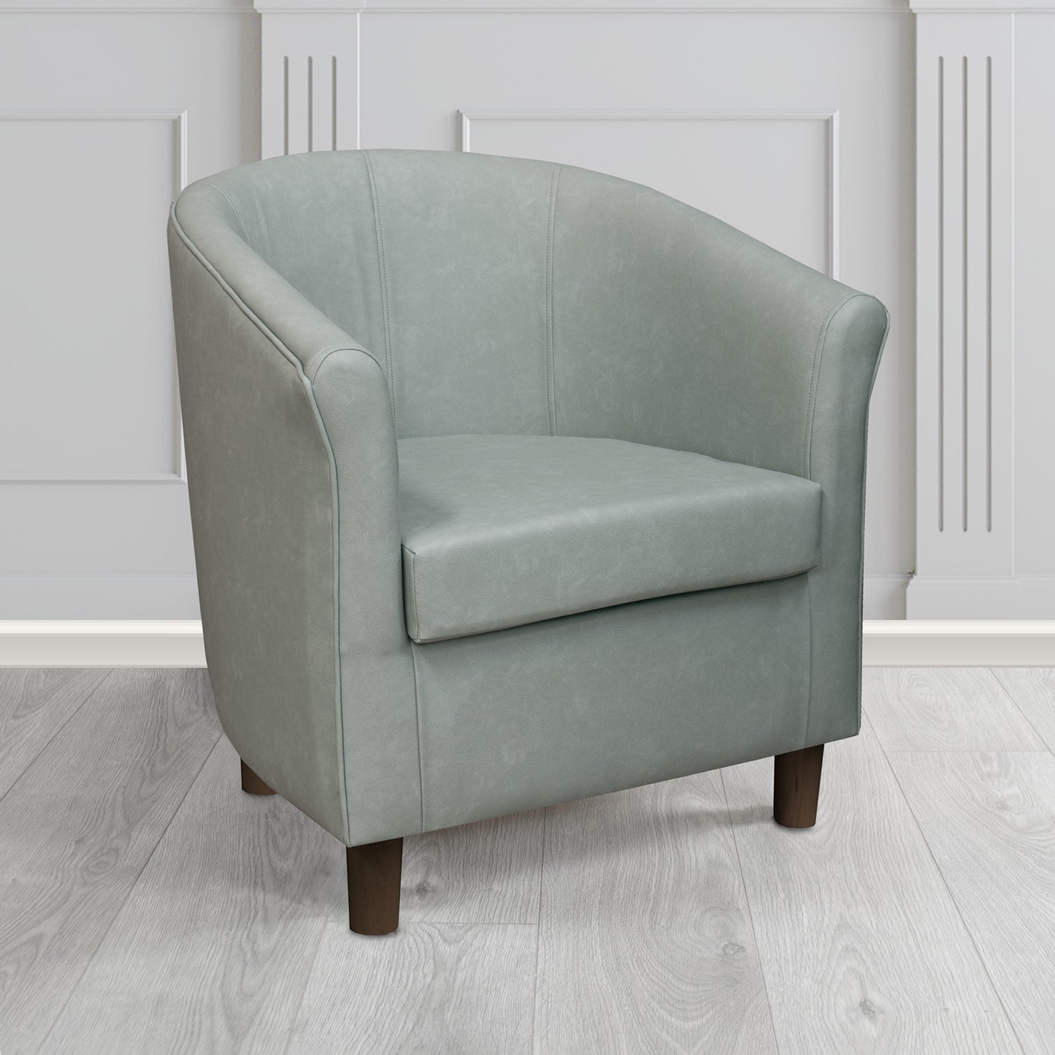Tuscany Tub Chair in Infiniti Shadow INF1858 Antimicrobial Crib 5 Faux Leather - The Tub Chair Shop