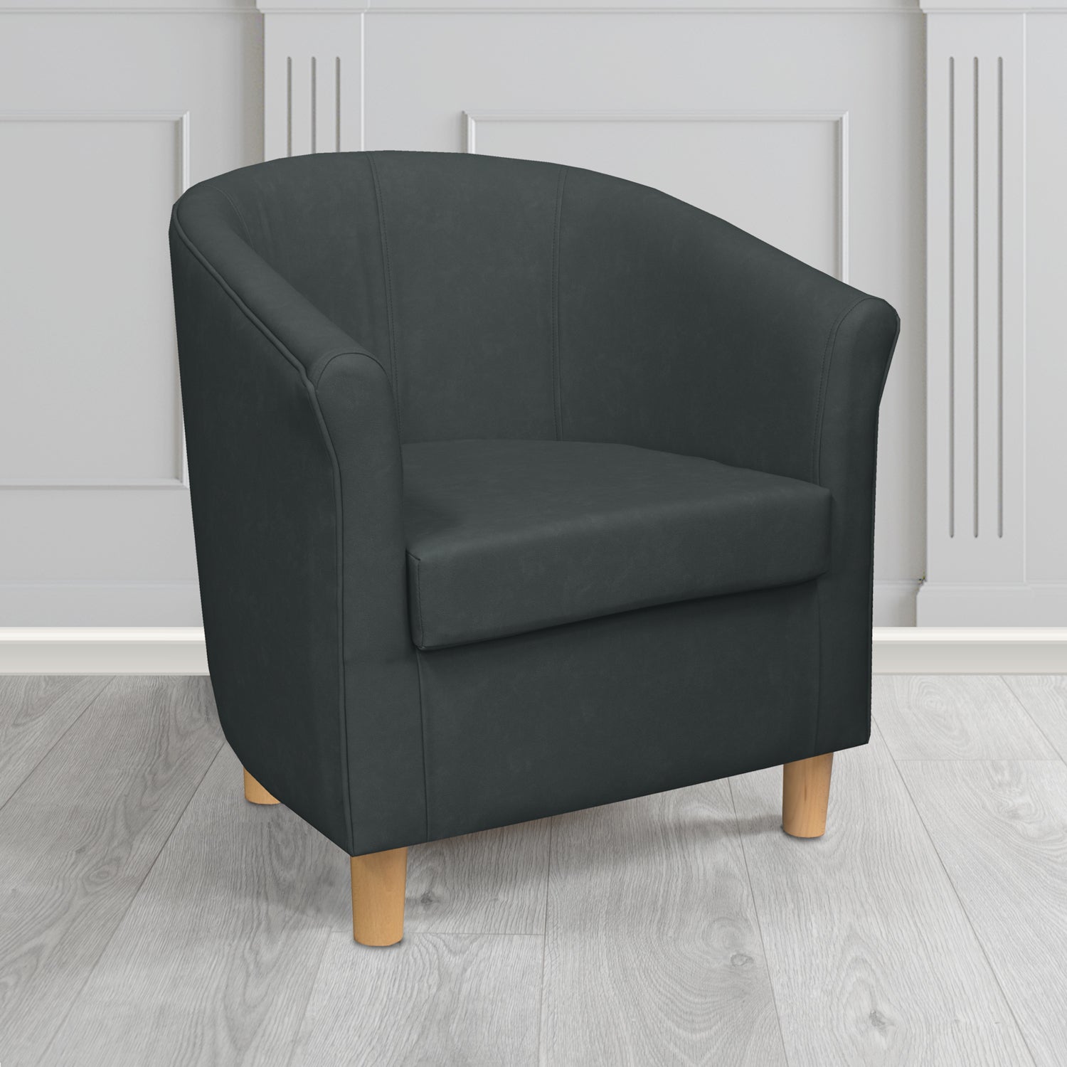 Tuscany Tub Chair in Infiniti Antimicrobial Crib 5 Faux Leather