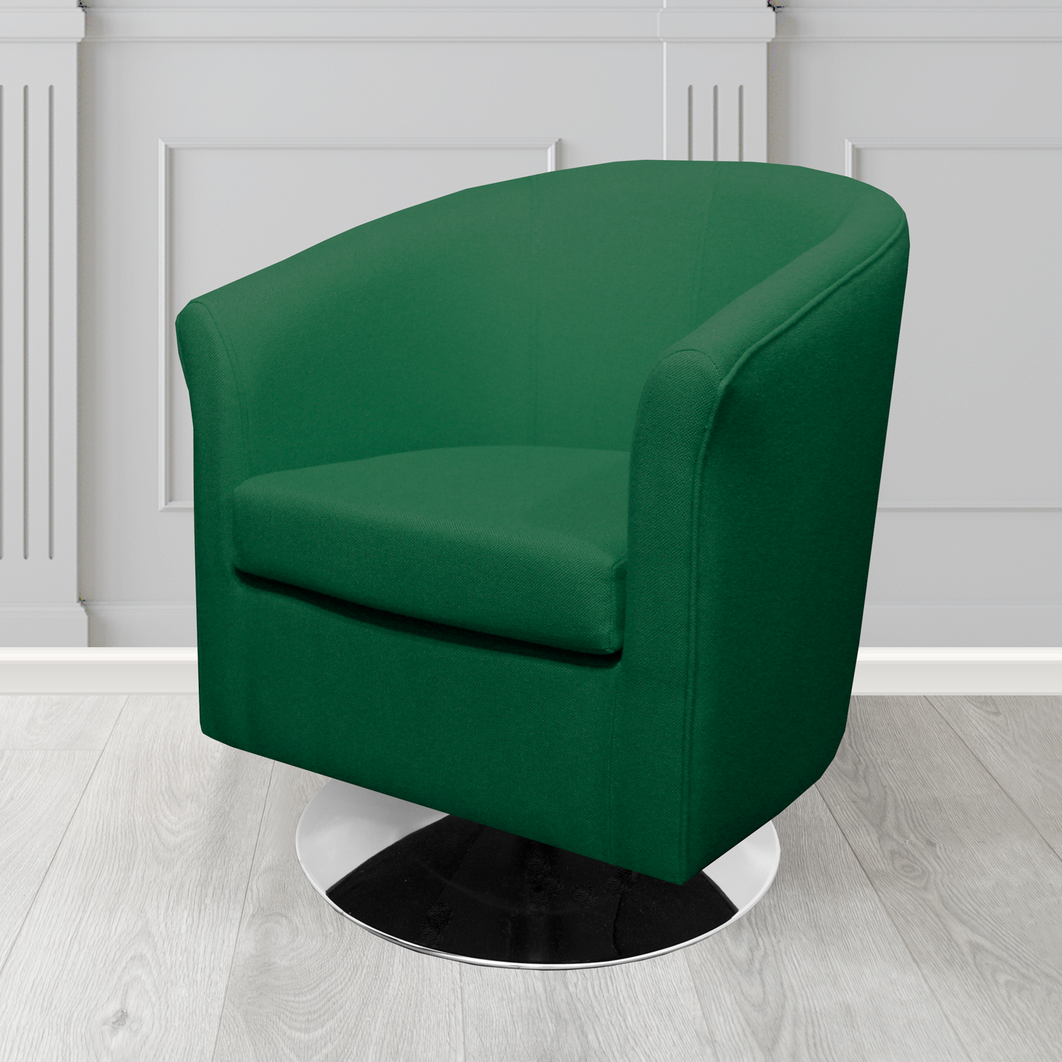 Tuscany Swivel Tub Chair in Mainline Plus Juniper IF084 Crib 5 Fabric - The Tub Chair Shop