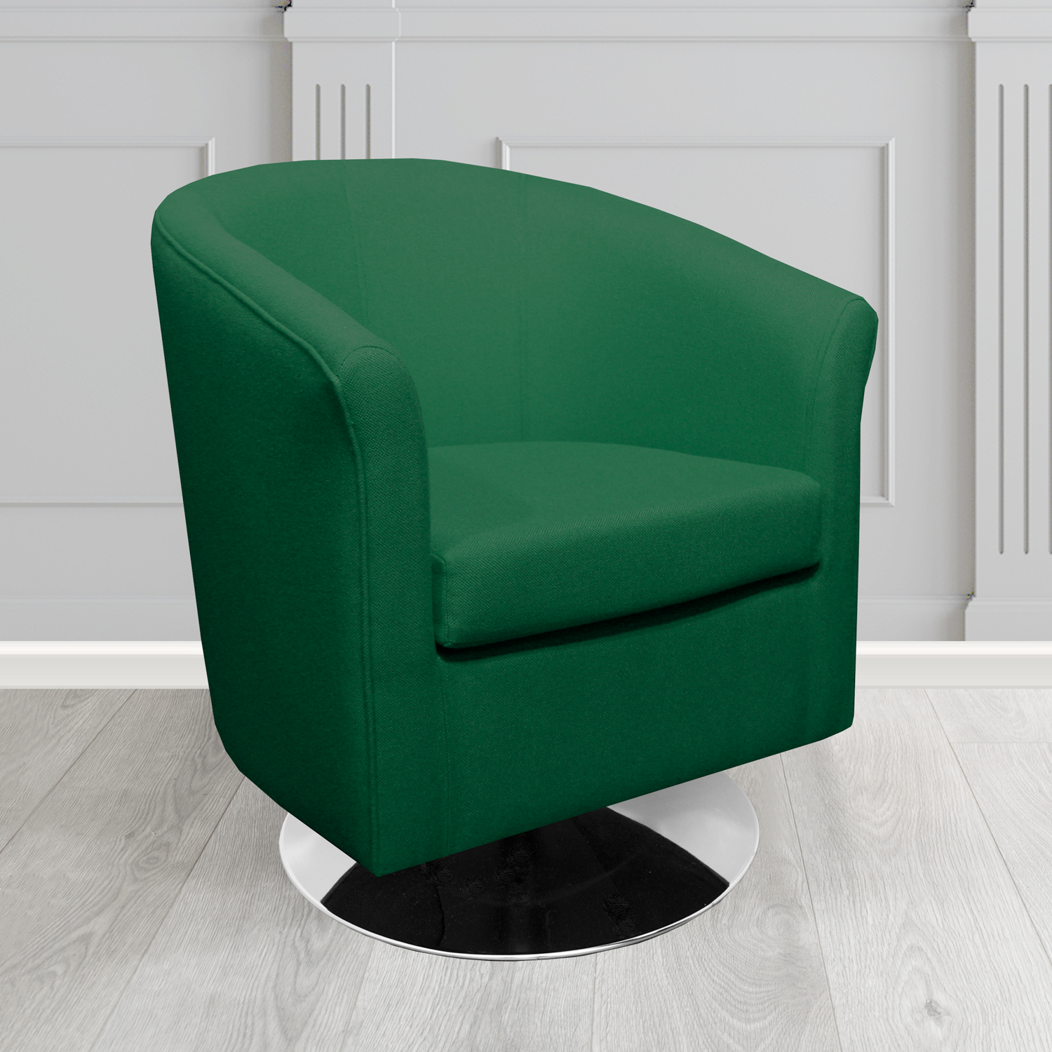Tuscany Swivel Tub Chair in Mainline Plus Juniper IF084 Crib 5 Fabric - The Tub Chair Shop