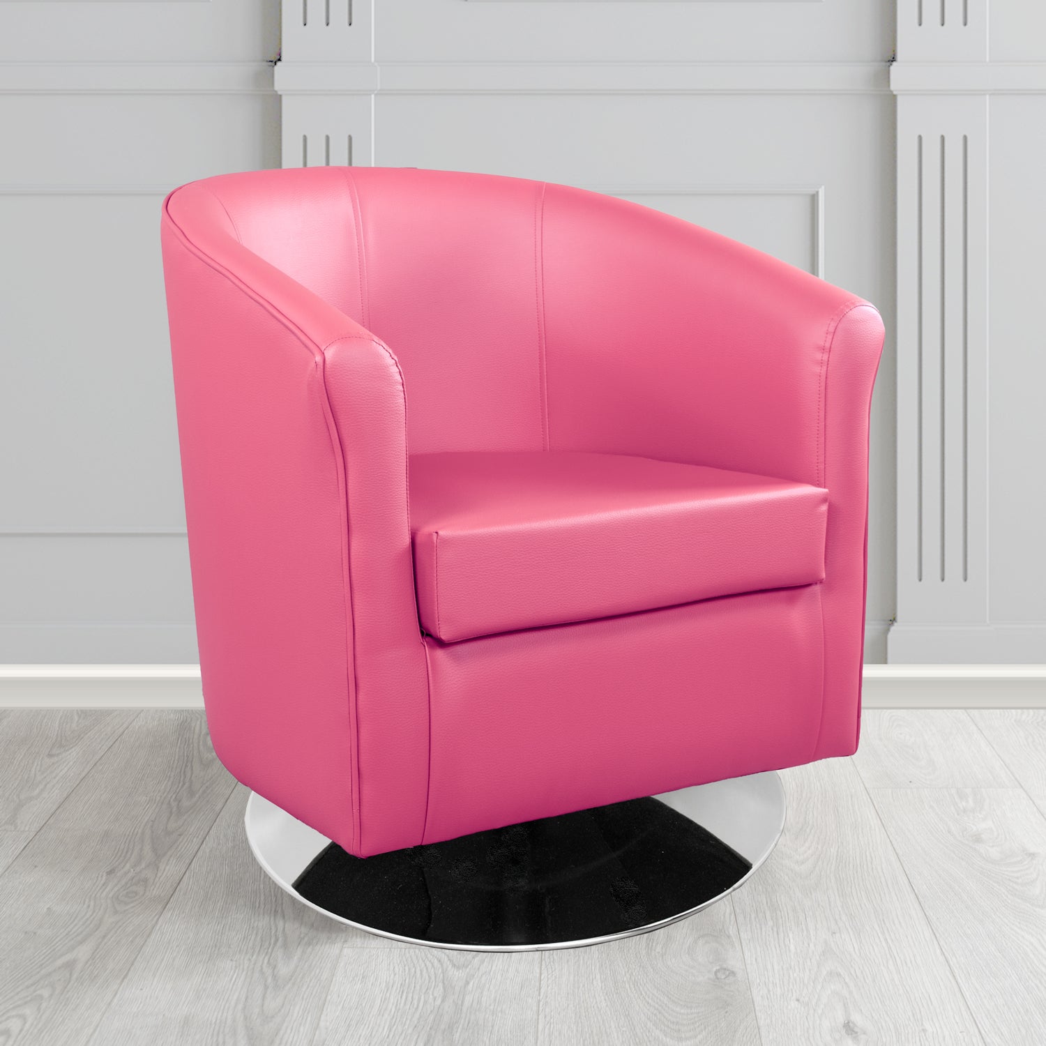 Tuscany Swivel Tub Chair in Just Colour Crib 5 Faux Leather