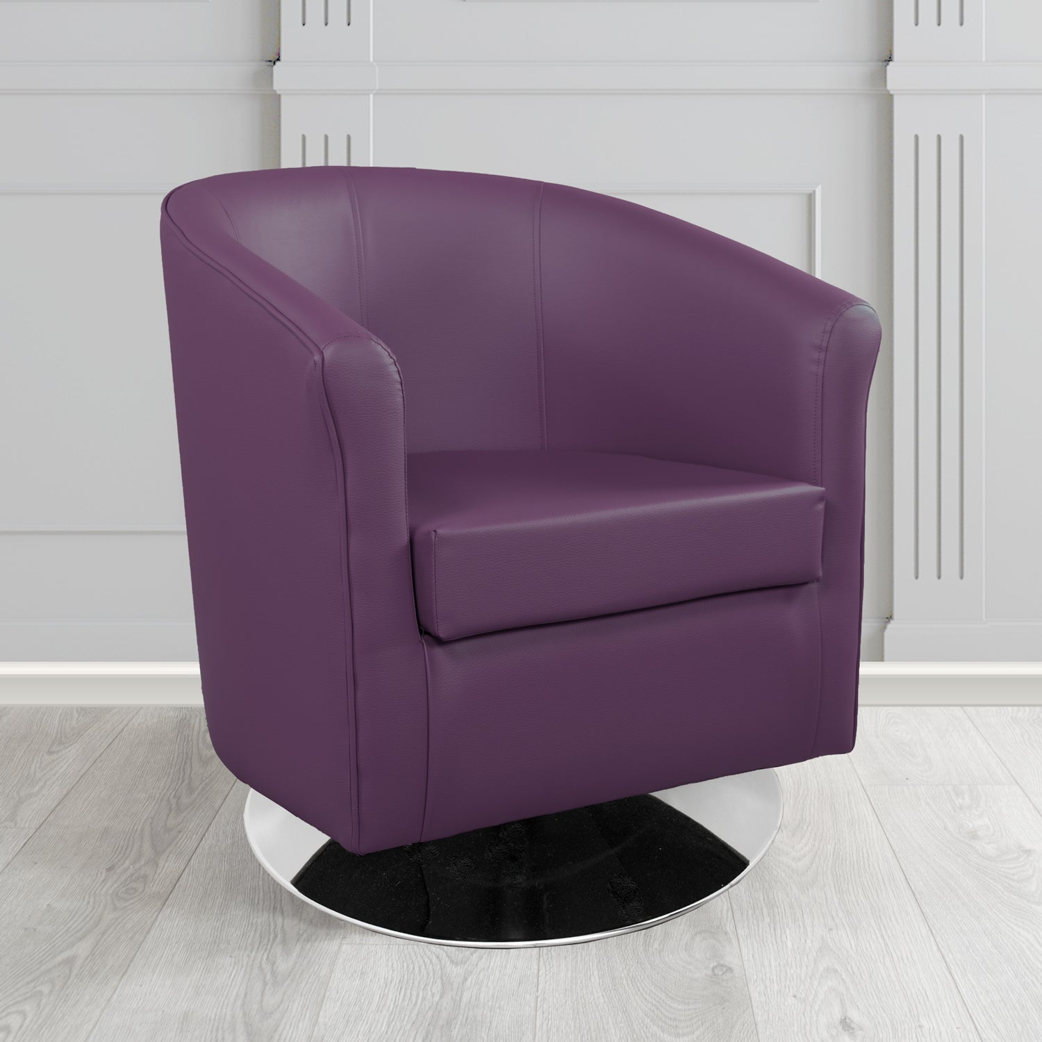 Tuscany Swivel Tub Chair in Just Colour Crib 5 Faux Leather