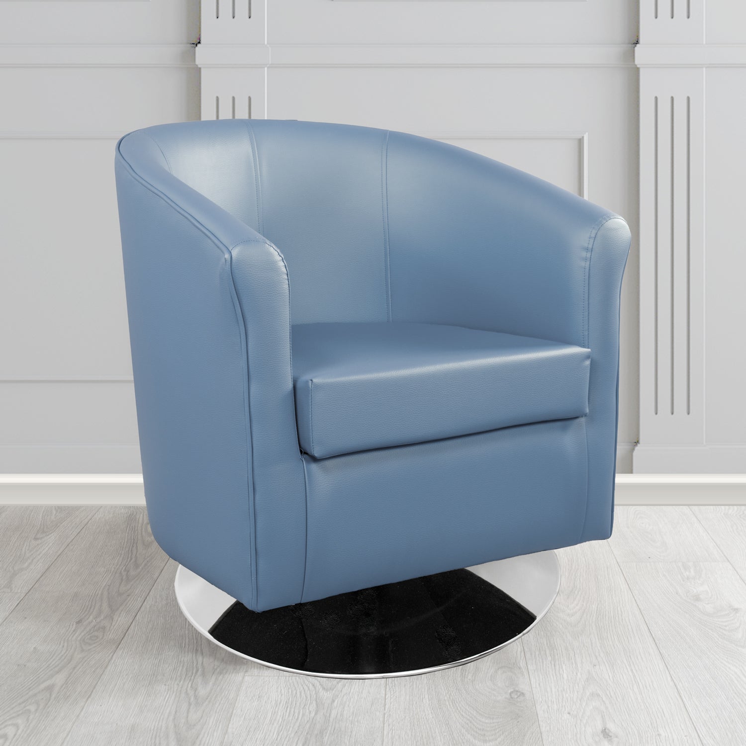 Tuscany Swivel Tub Chair in Just Colour Crib 5 Faux Leather