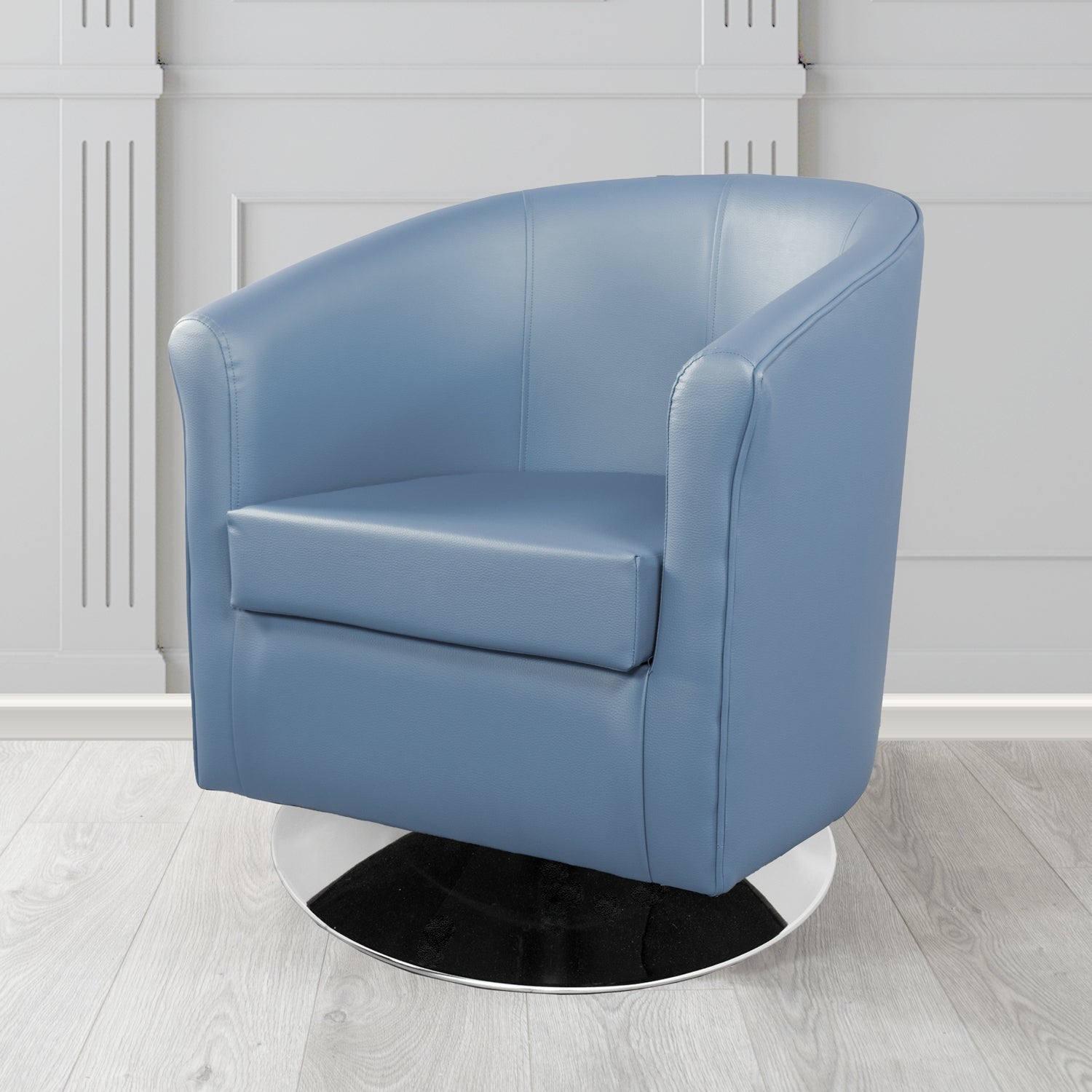 Tuscany Swivel Tub Chair in Just Colour Crib 5 Faux Leather