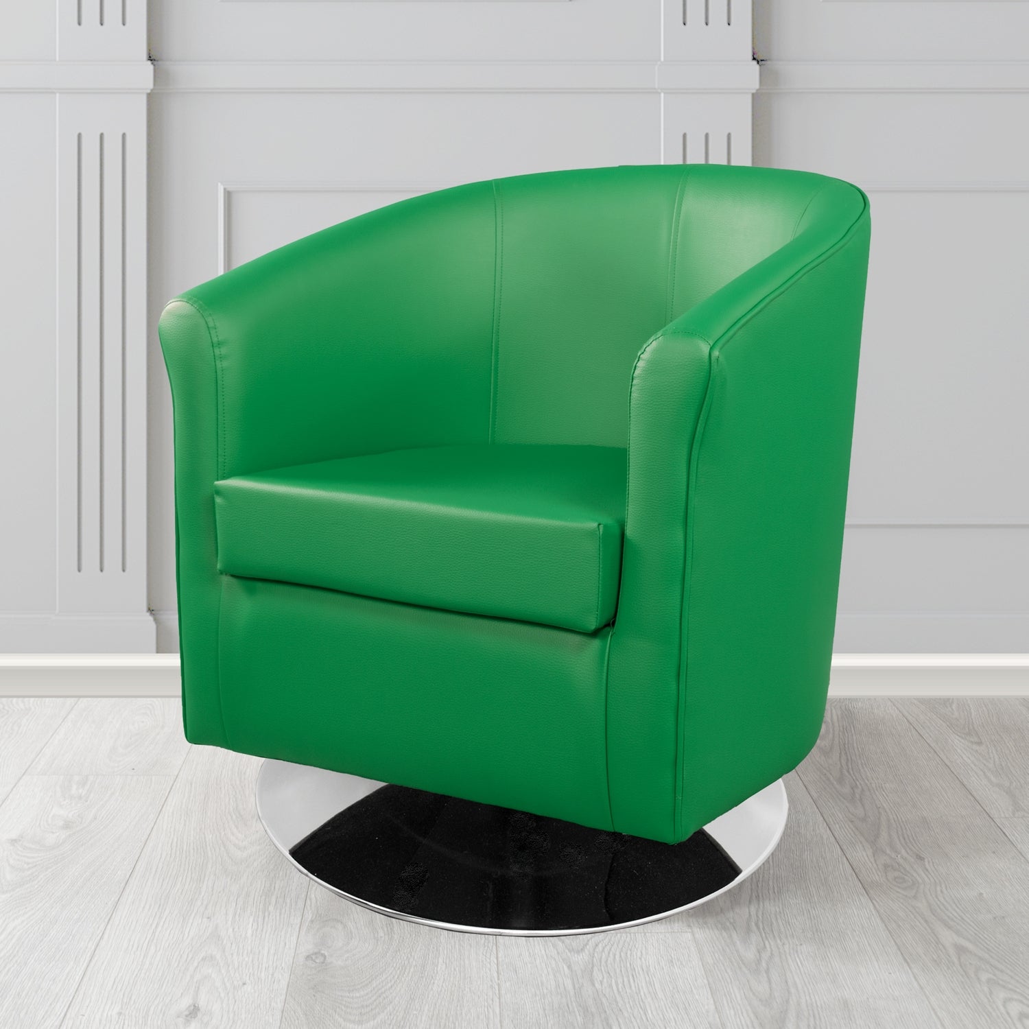Tuscany Swivel Tub Chair in Just Colour Crib 5 Faux Leather