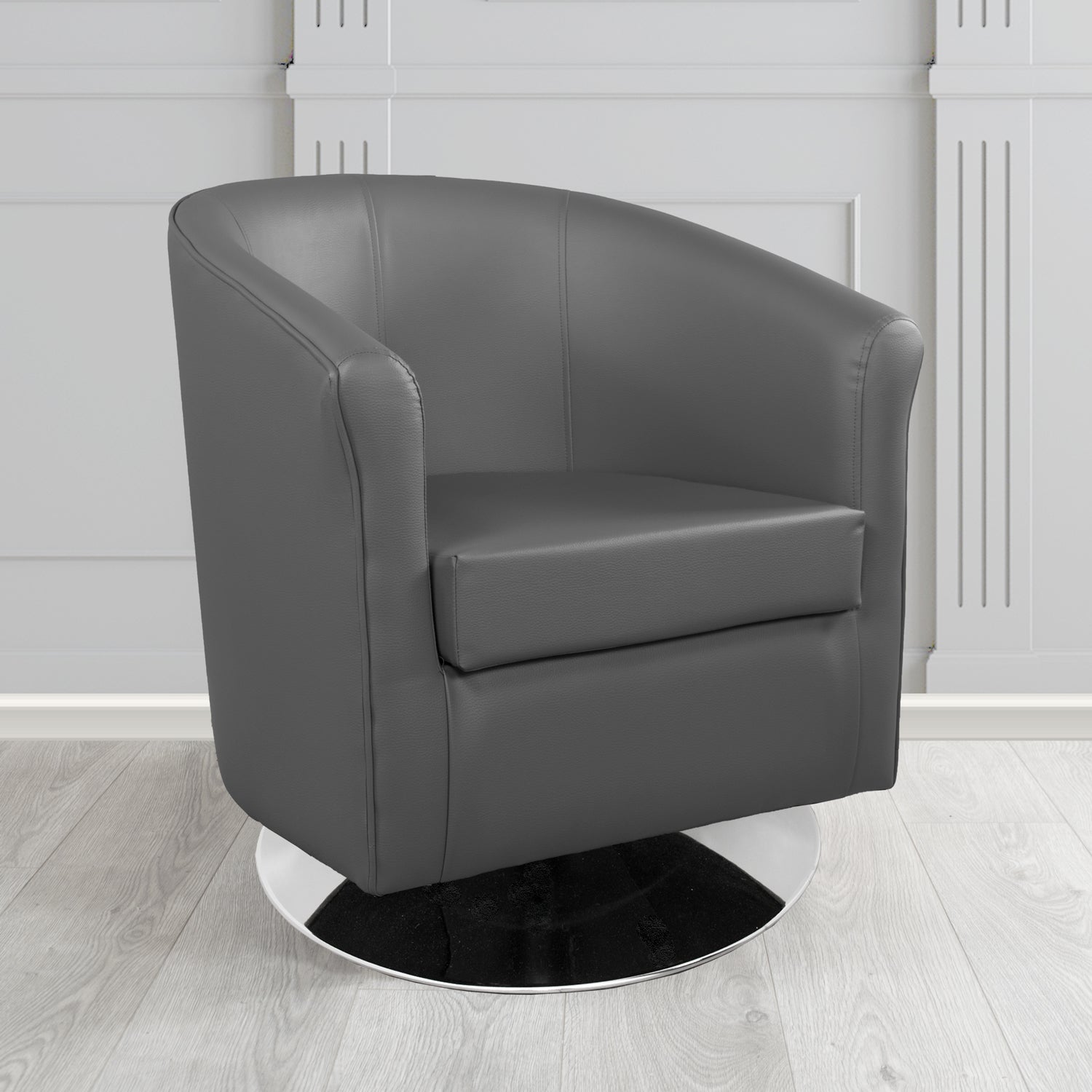 Tuscany Swivel Tub Chair in Just Colour Crib 5 Faux Leather