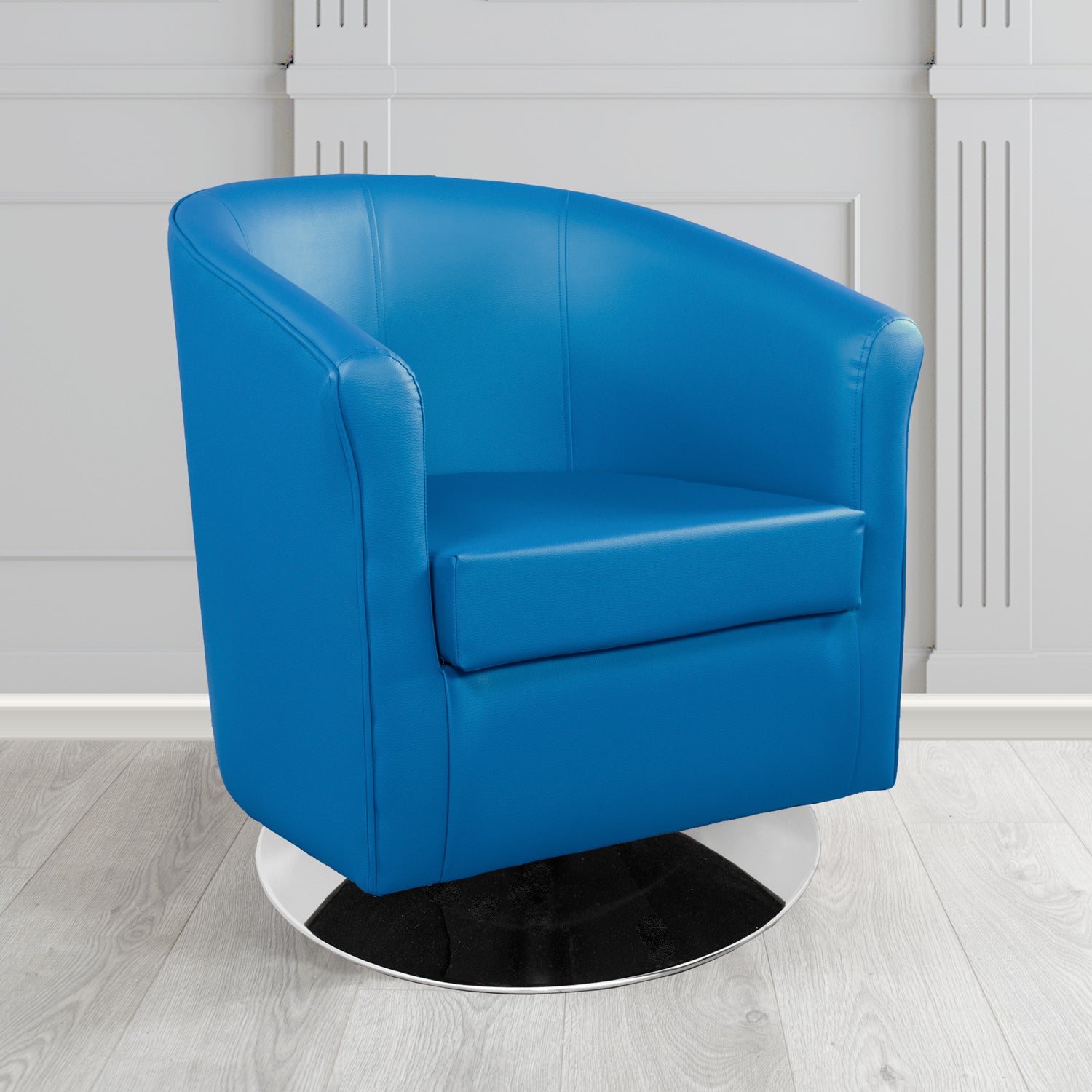 Tuscany Swivel Tub Chair in Just Colour Crib 5 Faux Leather