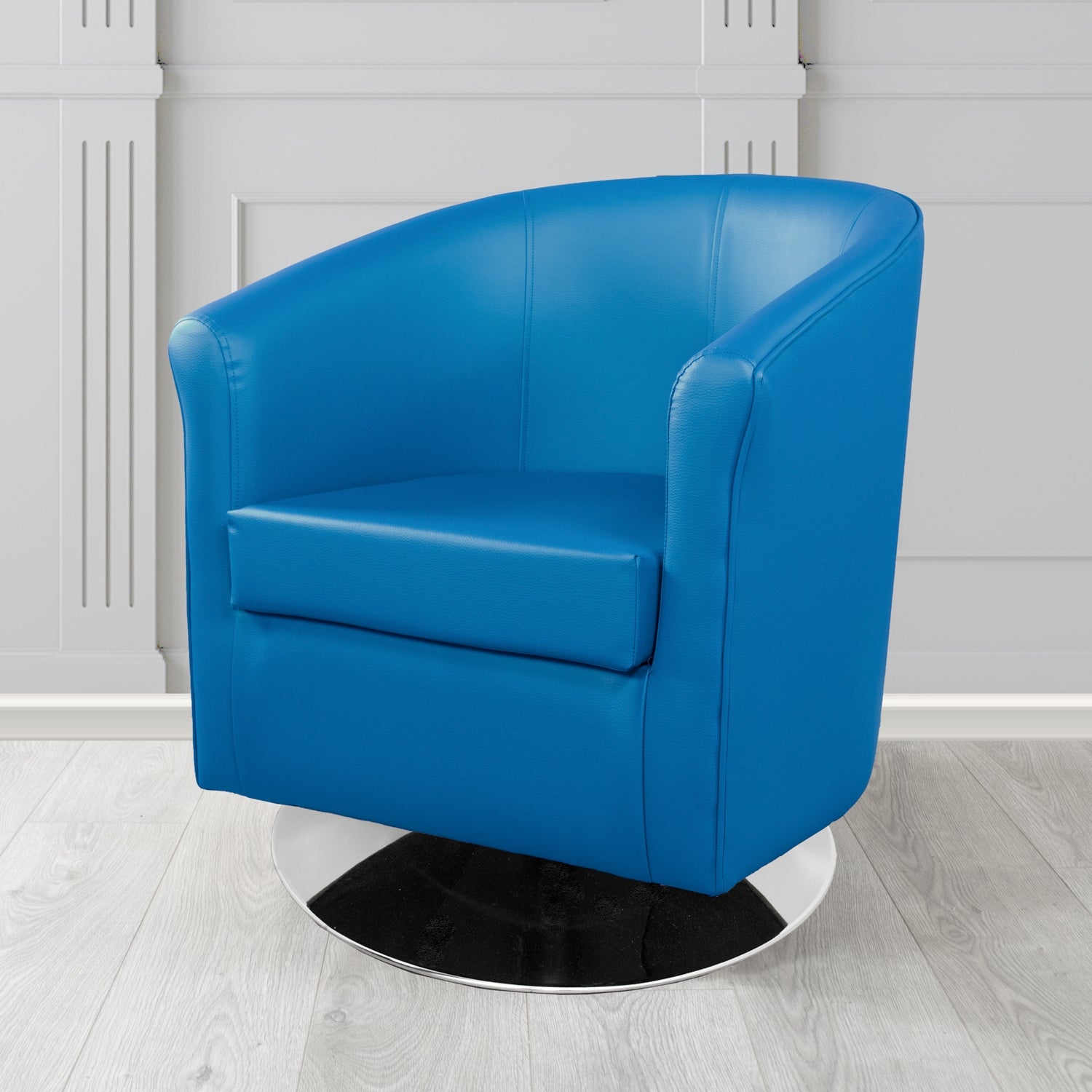 Tuscany Swivel Tub Chair in Just Colour Crib 5 Faux Leather