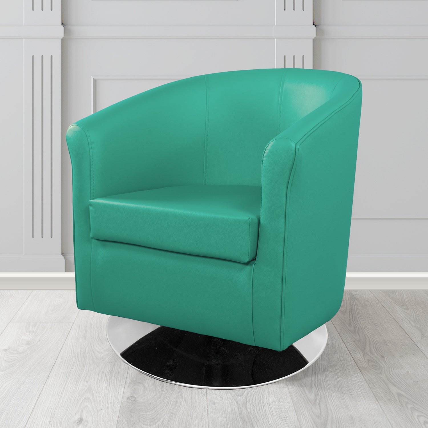 Tuscany Swivel Tub Chair in Just Colour Crib 5 Faux Leather