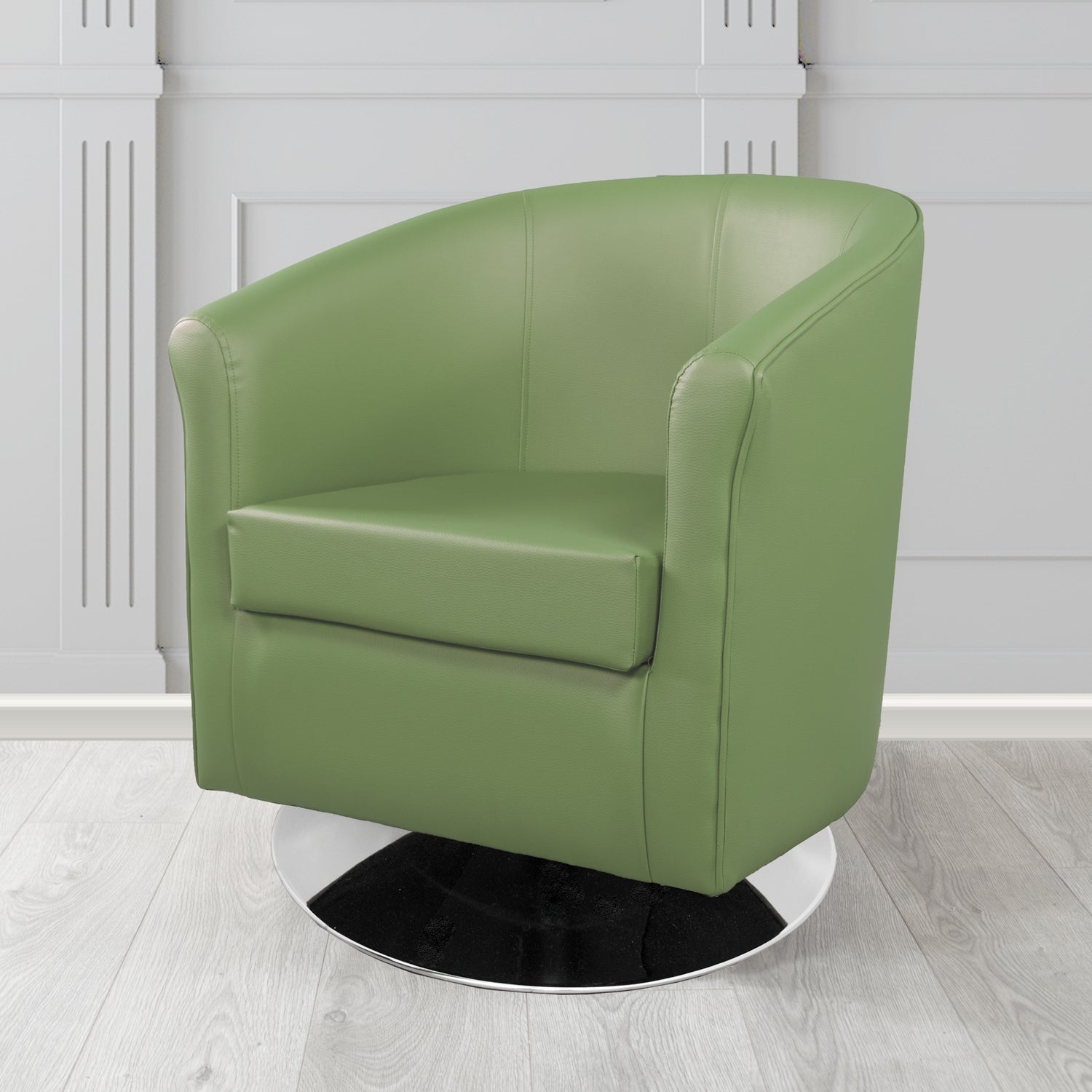 Tuscany Swivel Tub Chair in Just Colour Crib 5 Faux Leather