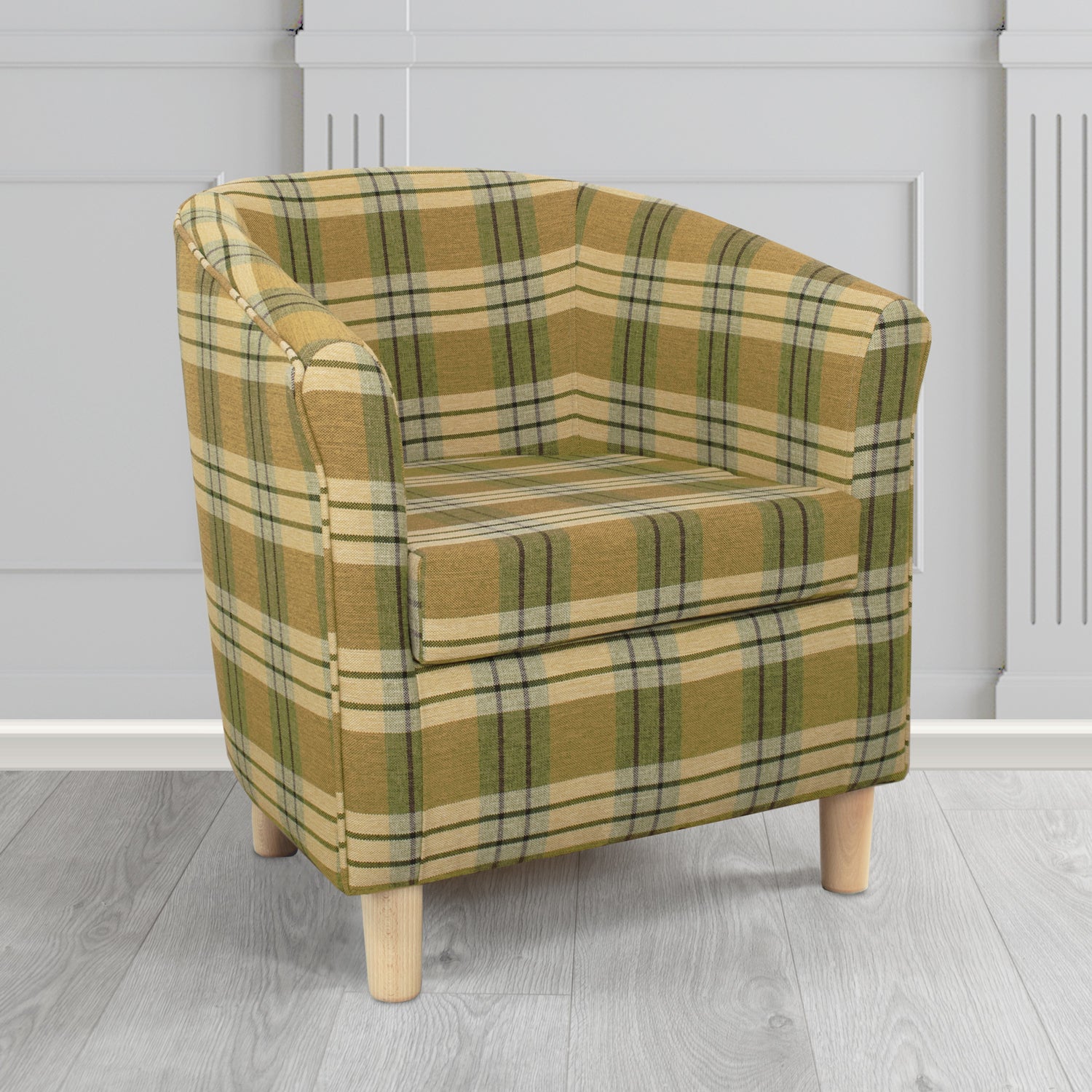 Tuscany Kintyre Pampas Tartan Crib 5 Fabric Tub Chair - The Tub Chair Shop