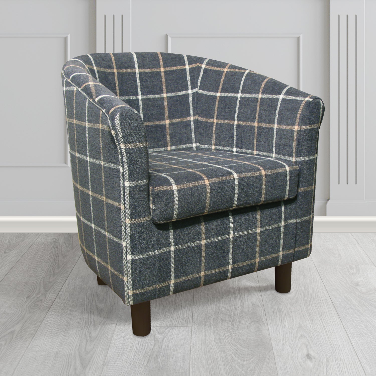 Tuscany Tub Chair in Lana Check Tartan Crib 5 Fabric