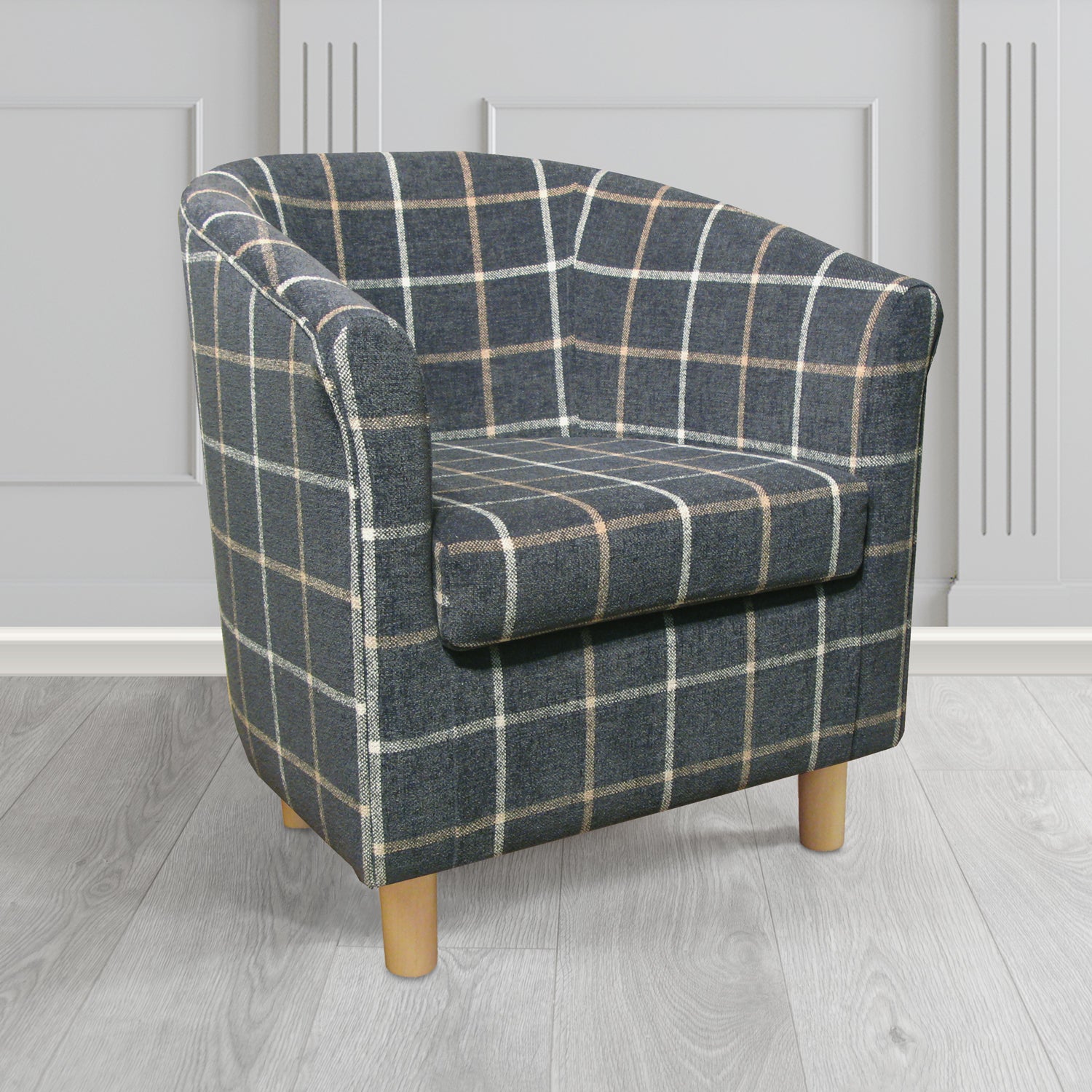 Tuscany Tub Chair in Lana Check Tartan Crib 5 Fabric