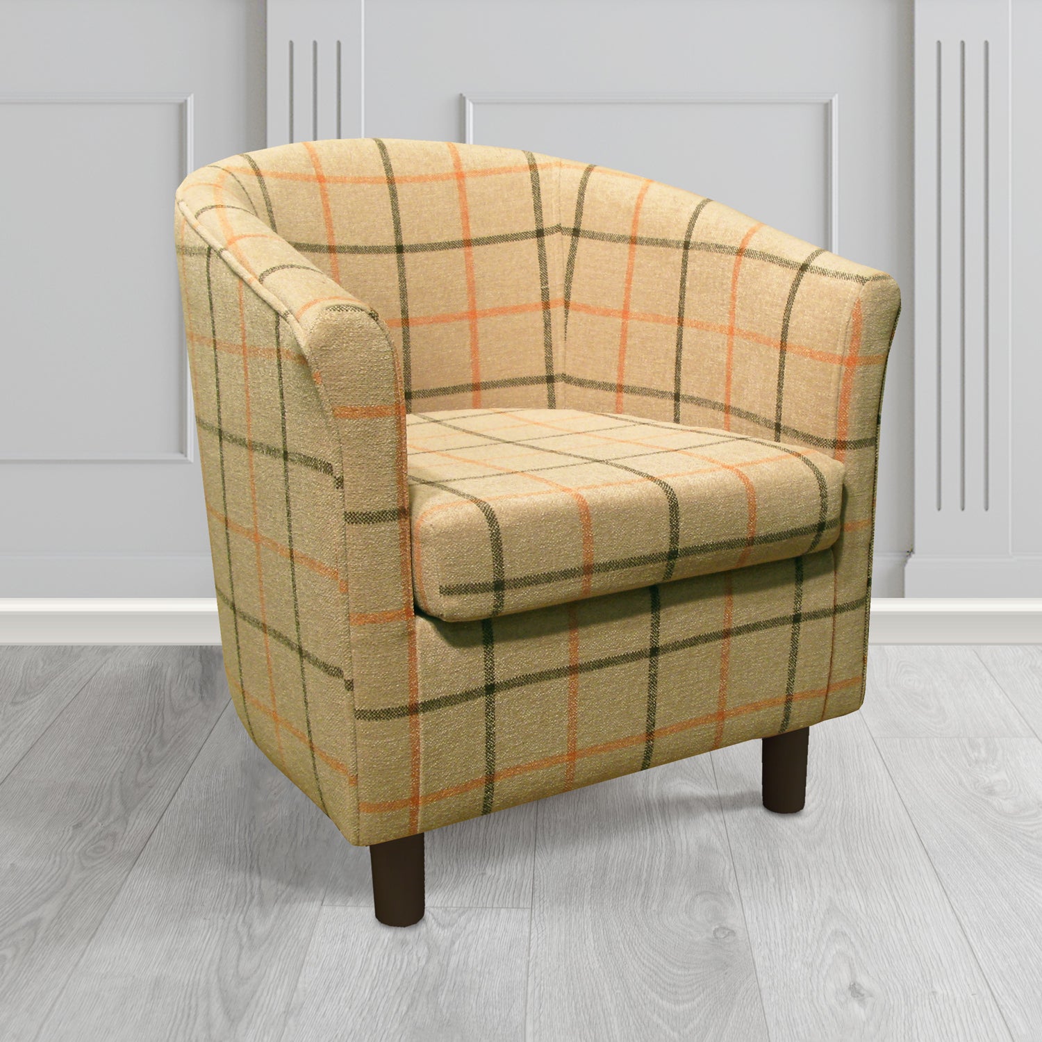 Tuscany Tub Chair in Lana Check Tartan Crib 5 Fabric