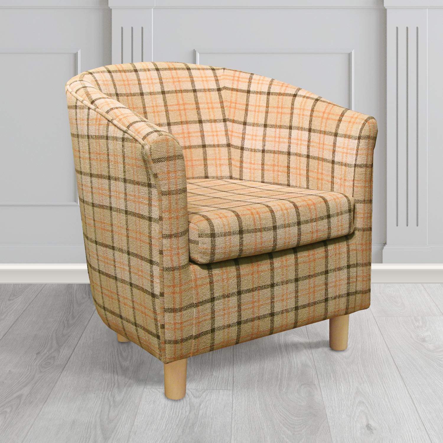Tuscany Tub Chair in Lana Dune Tartan LAN1257 Crib 5 Fabric