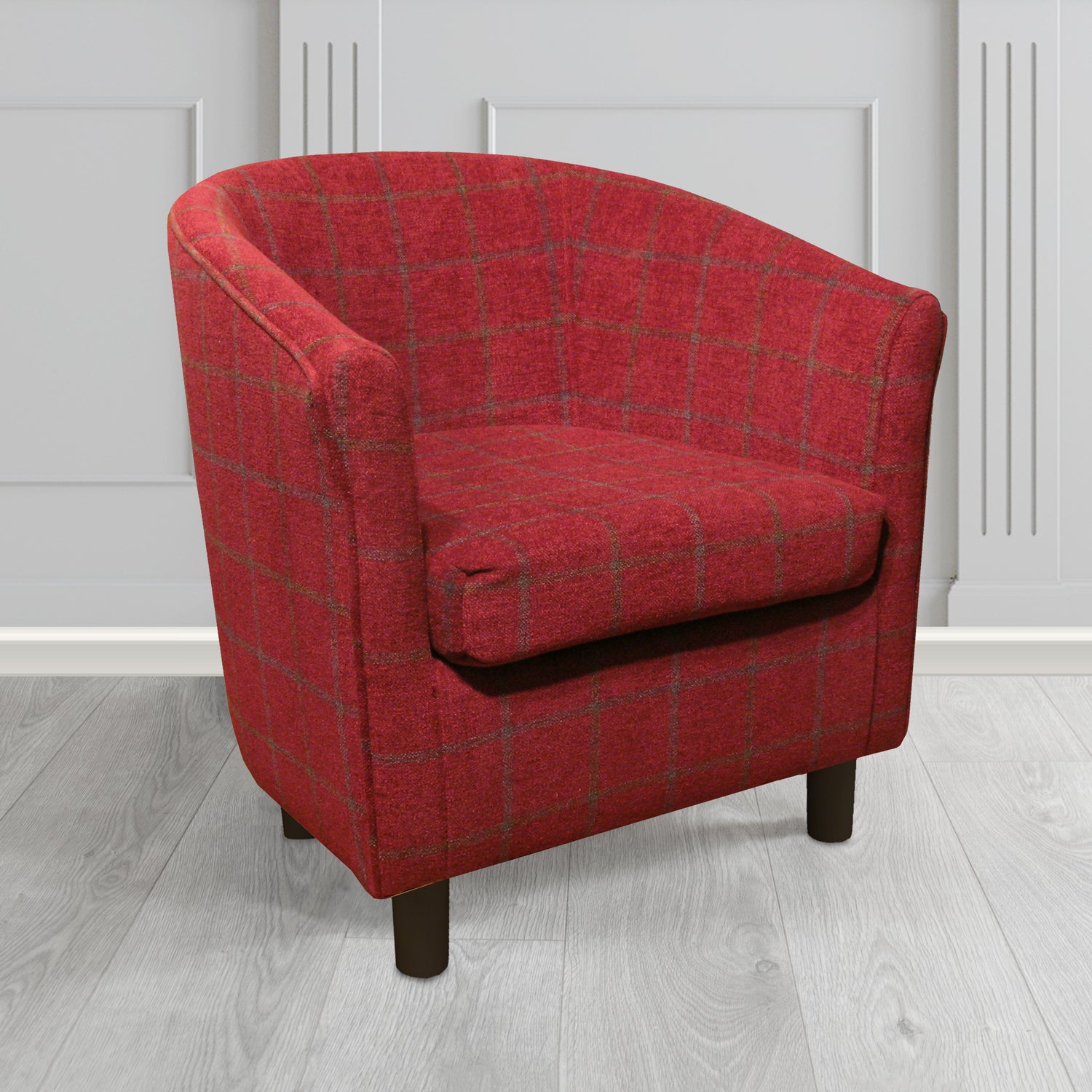 Tuscany Tub Chair in Lana Check Tartan Crib 5 Fabric
