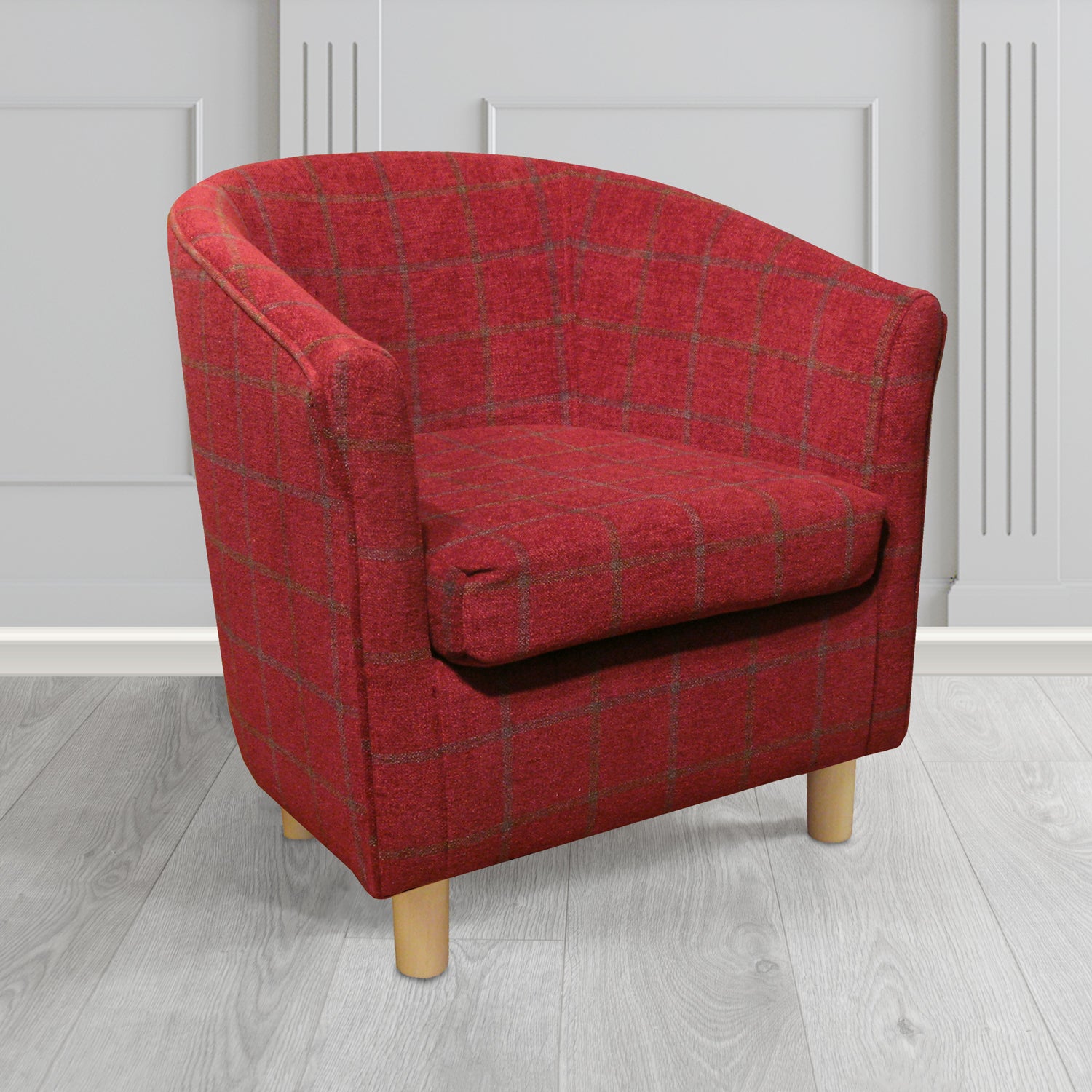 Tuscany Tub Chair in Lana Check Tartan Crib 5 Fabric