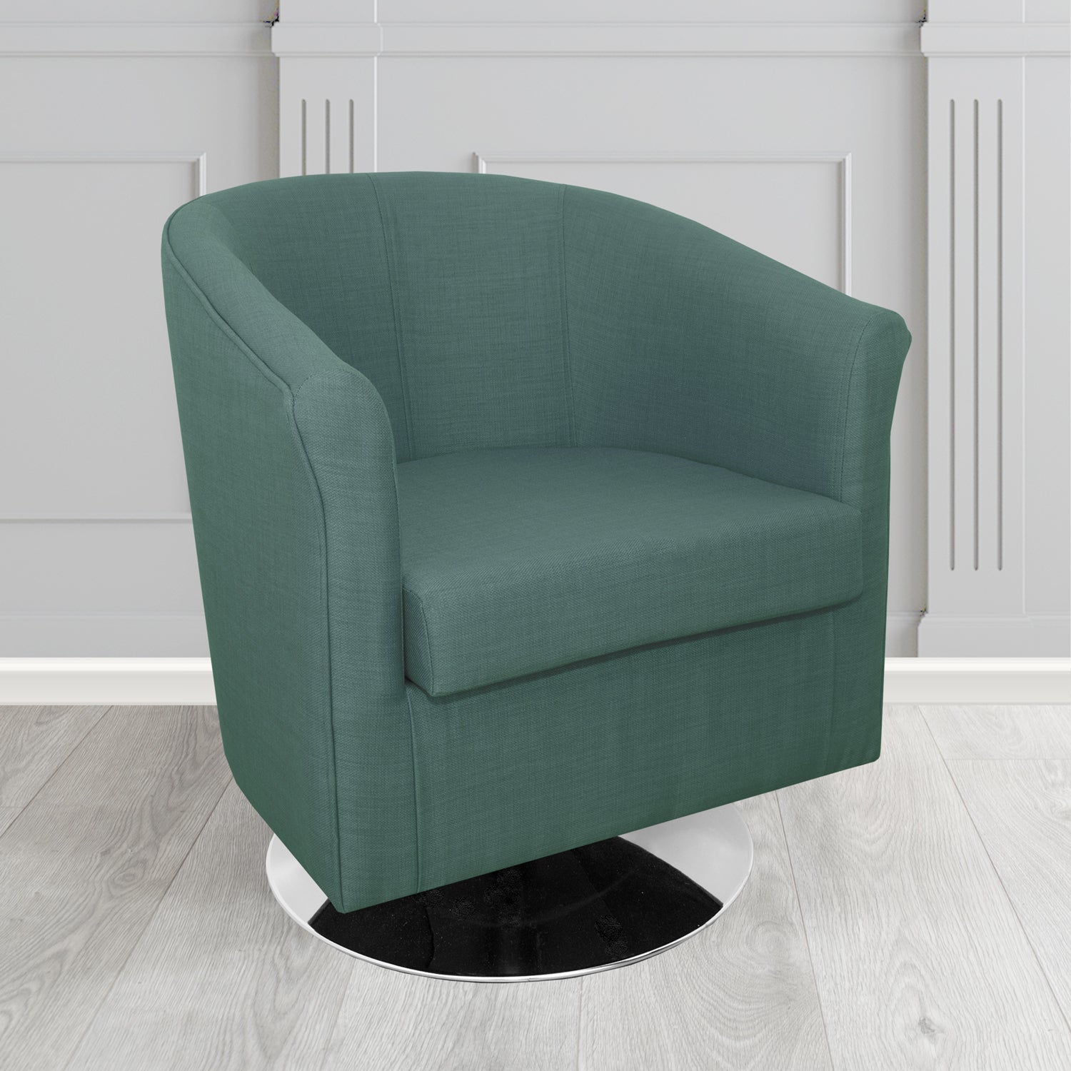Tuscany Swivel Tub Chair in Agua Fabrics Linetta Contract Crib 5 Fabric - Antimicrobial & Waterproof