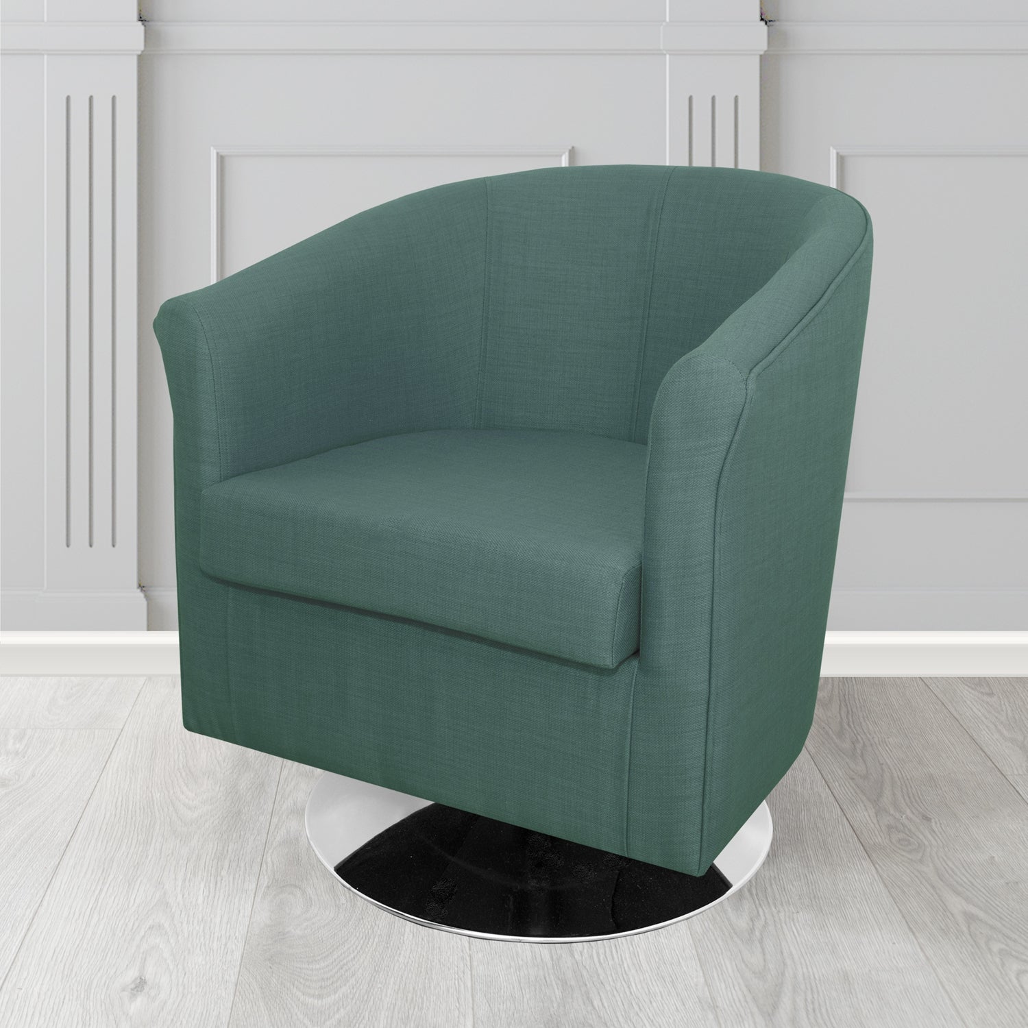 Tuscany Swivel Tub Chair in Agua Fabrics Linetta Contract Crib 5 Fabric - Antimicrobial & Waterproof