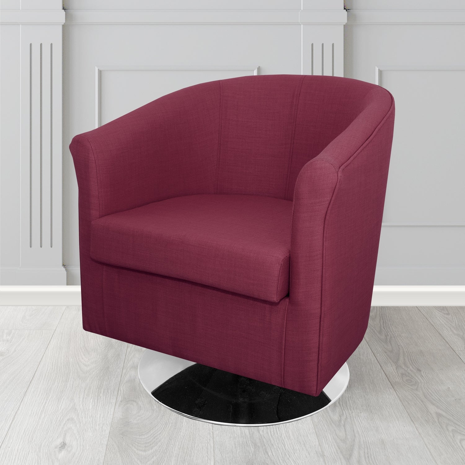Tuscany Swivel Tub Chair in Agua Fabrics Linetta Contract Crib 5 Fabric - Antimicrobial & Waterproof