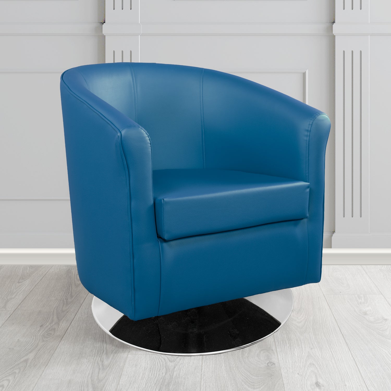 Tuscany Swivel Tub Chair in Madrid Royal Faux Leather - The Tub Chair Shop