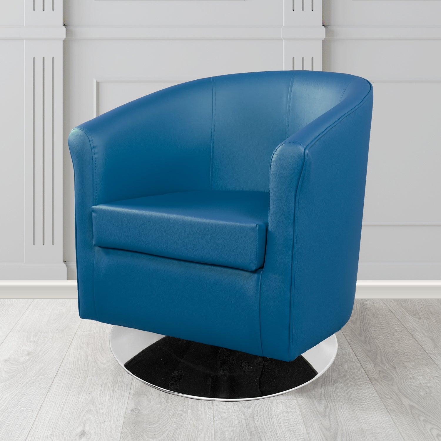 Tuscany Swivel Tub Chair in Madrid Royal Faux Leather - The Tub Chair Shop