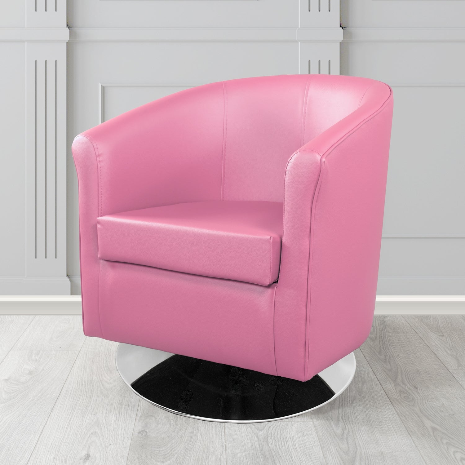 Tuscany Swivel Tub Chair in Cristina Marrone Memphis Antimicrobial Crib 5 Contract Faux Leather