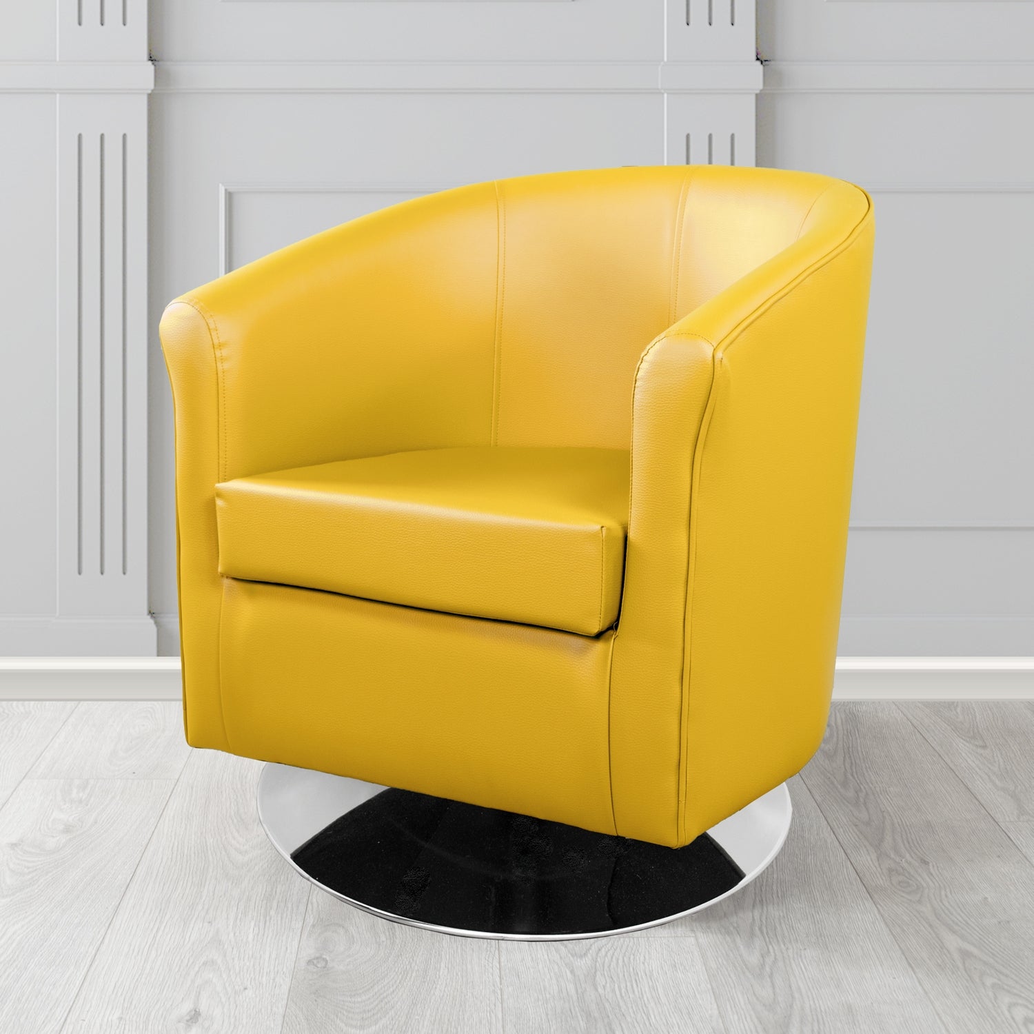 Tuscany Swivel Tub Chair in Cristina Marrone Memphis Antimicrobial Crib 5 Contract Faux Leather