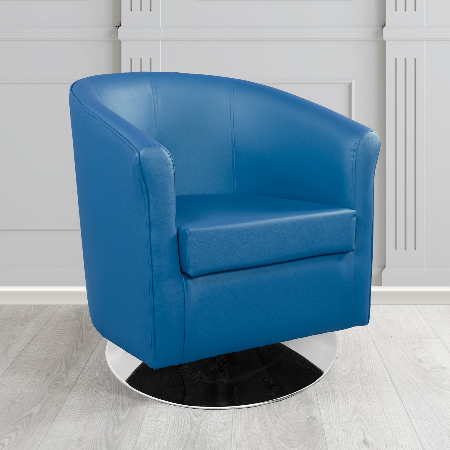 Tuscany Swivel Tub Chair in Cristina Marrone Memphis Antimicrobial Crib 5 Contract Faux Leather