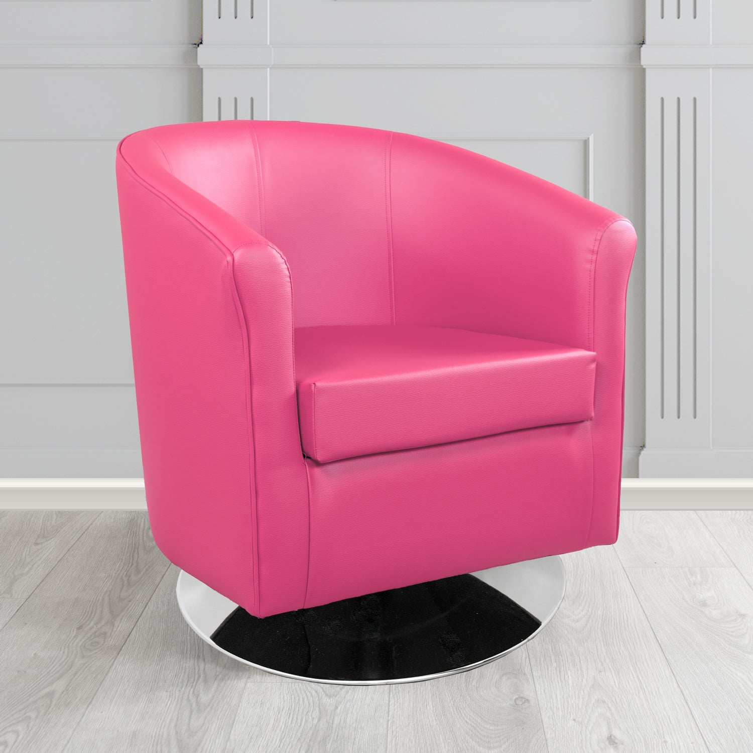 Tuscany Swivel Tub Chair in Cristina Marrone Memphis Antimicrobial Crib 5 Contract Faux Leather