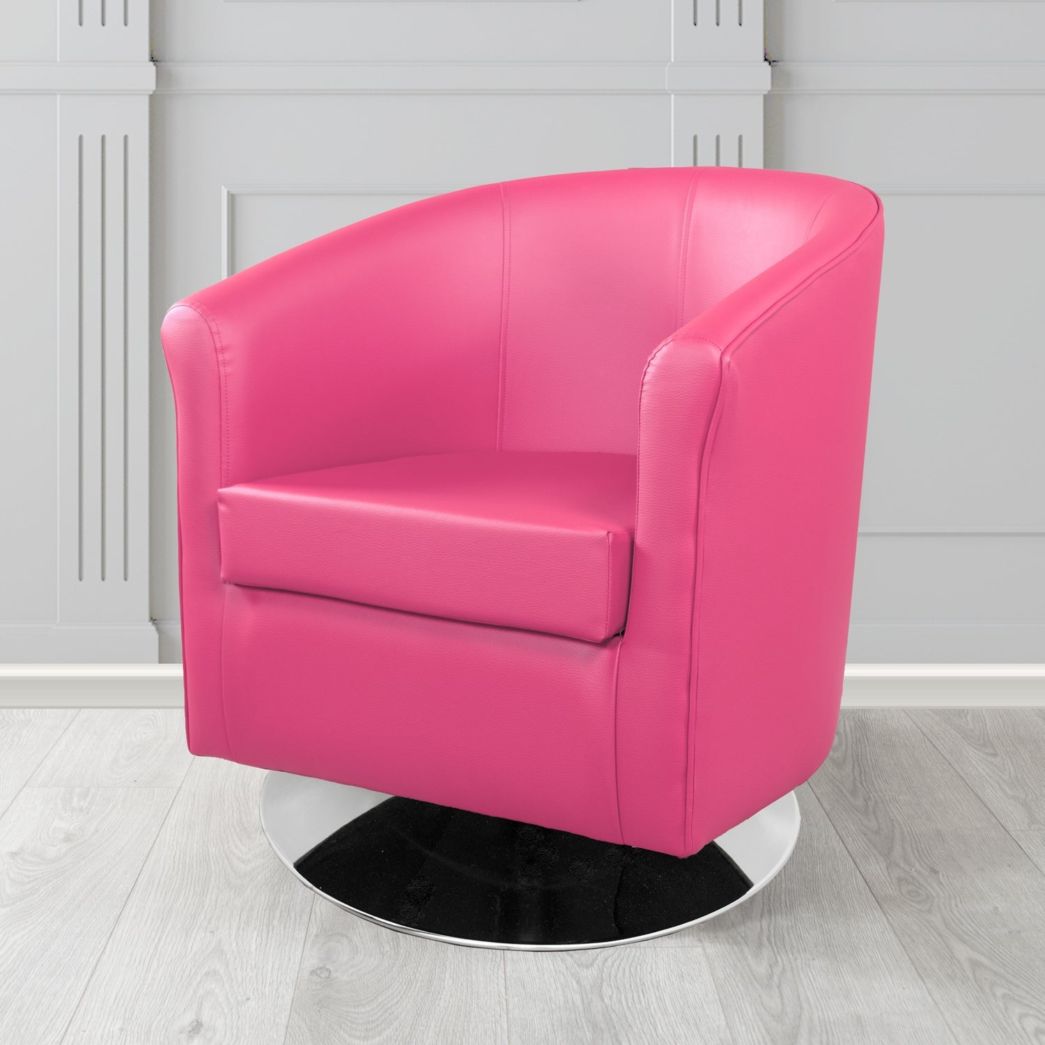 Tuscany Swivel Tub Chair in Cristina Marrone Memphis Antimicrobial Crib 5 Contract Faux Leather