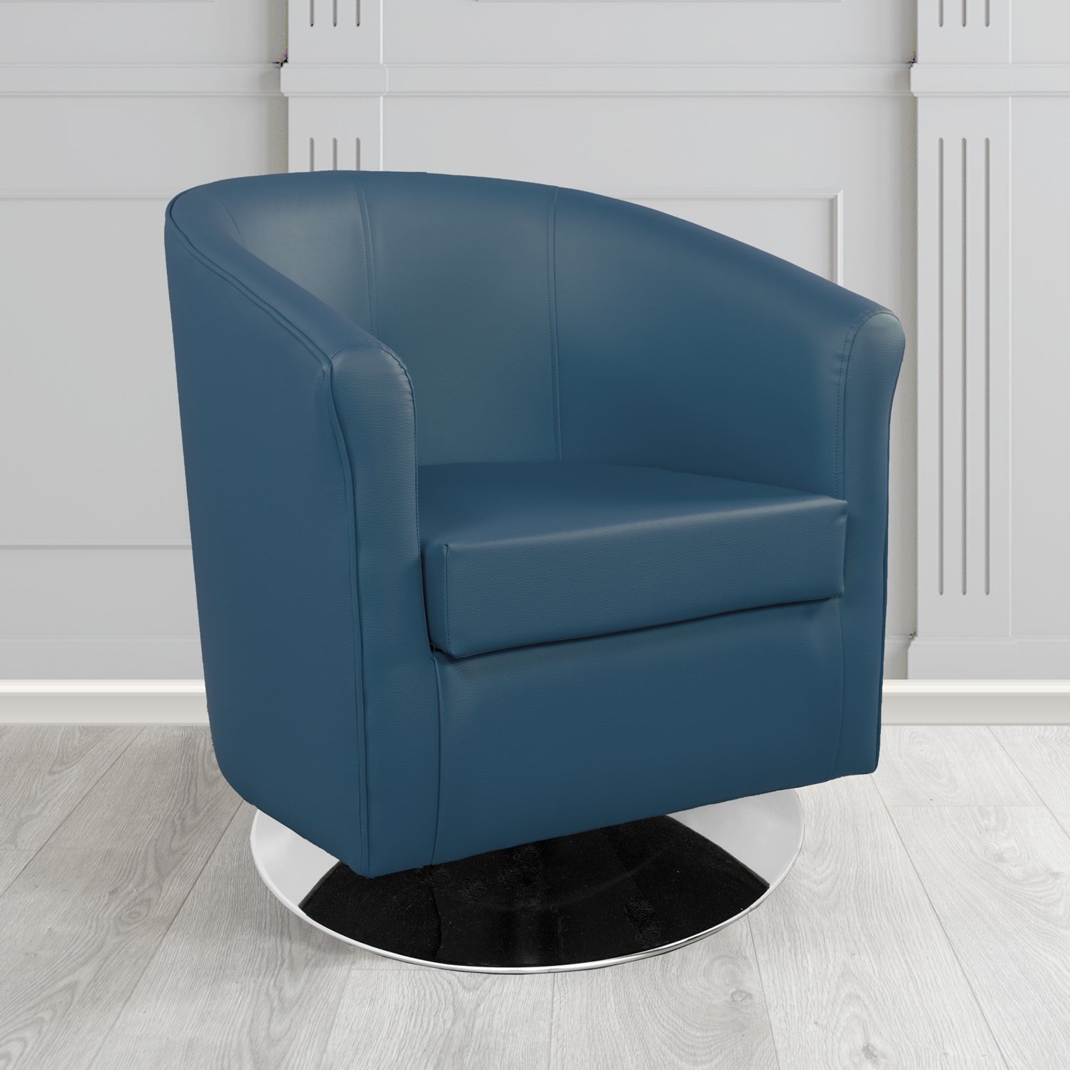 Tuscany Swivel Tub Chair in Cristina Marrone Memphis Antimicrobial Crib 5 Contract Faux Leather