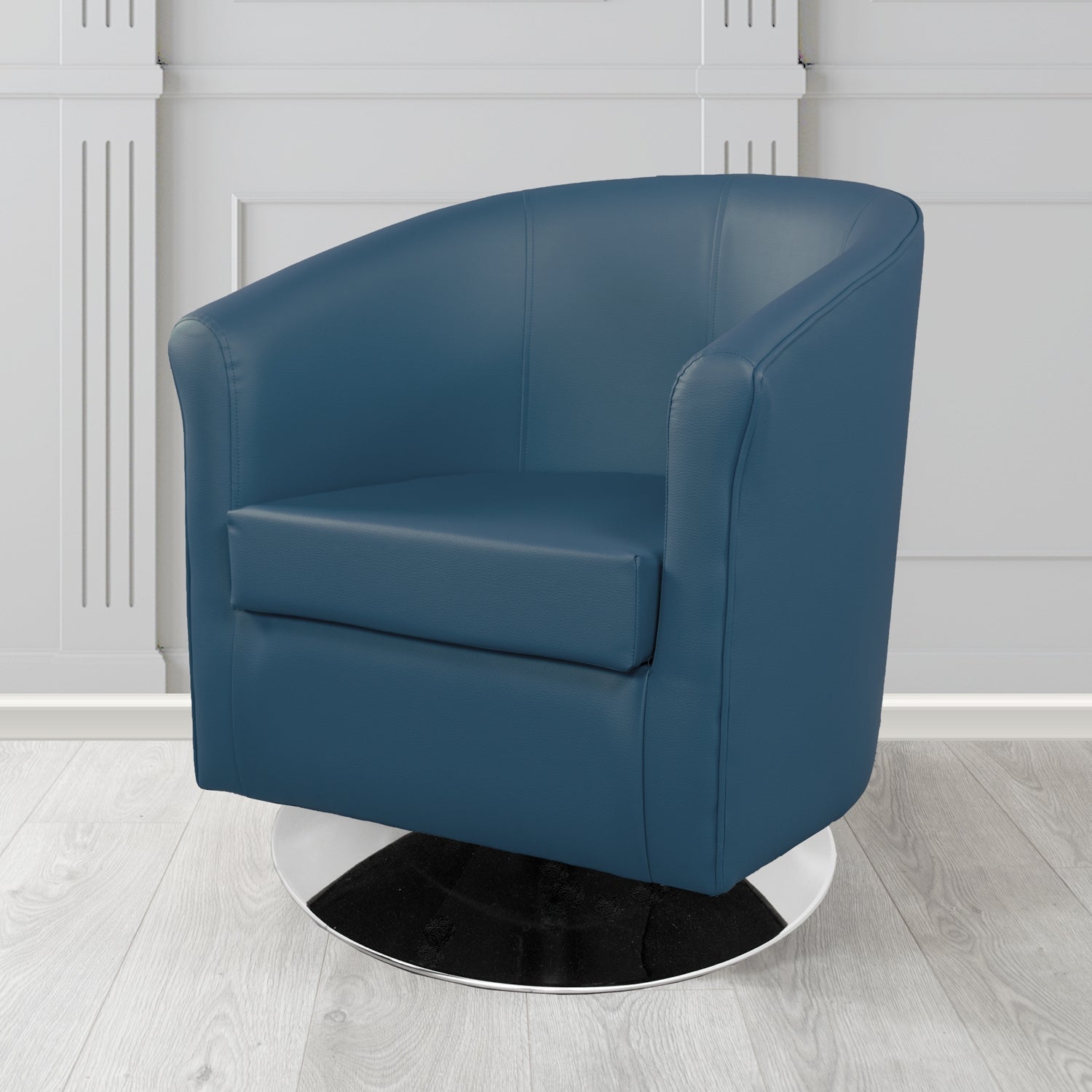 Tuscany Swivel Tub Chair in Cristina Marrone Memphis Antimicrobial Crib 5 Contract Faux Leather