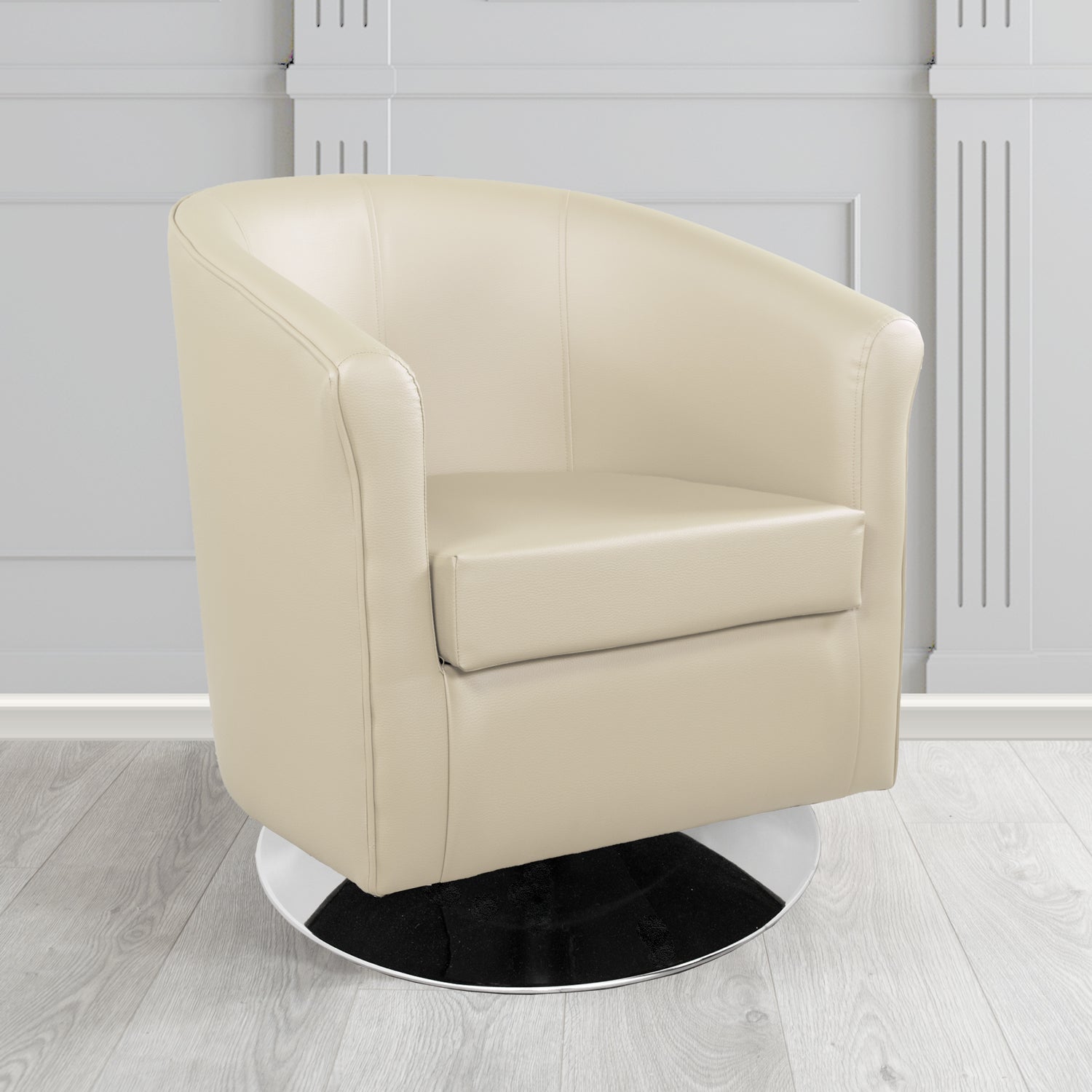 Tuscany Swivel Tub Chair in Cristina Marrone Memphis Antimicrobial Crib 5 Contract Faux Leather