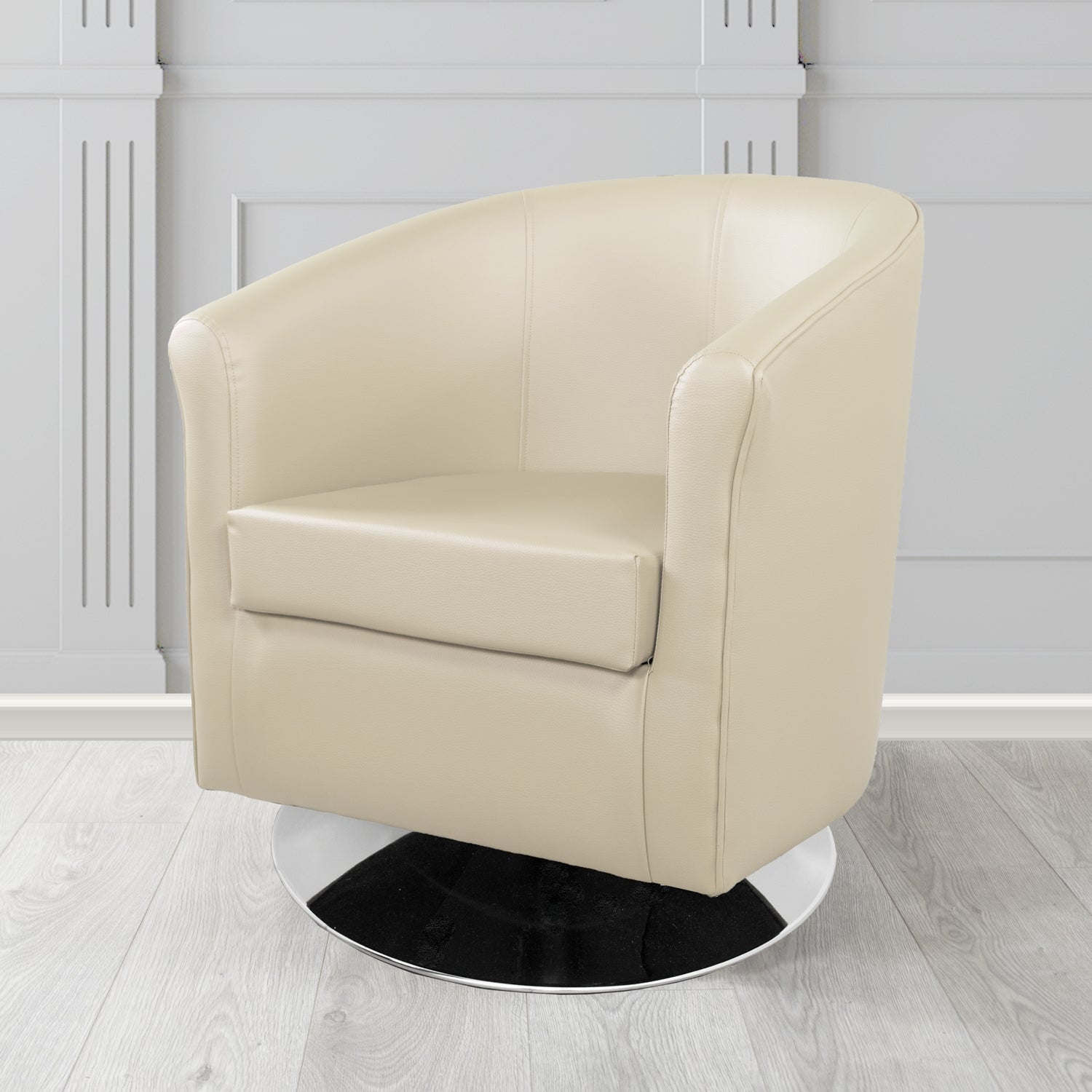Tuscany Swivel Tub Chair in Cristina Marrone Memphis Antimicrobial Crib 5 Contract Faux Leather