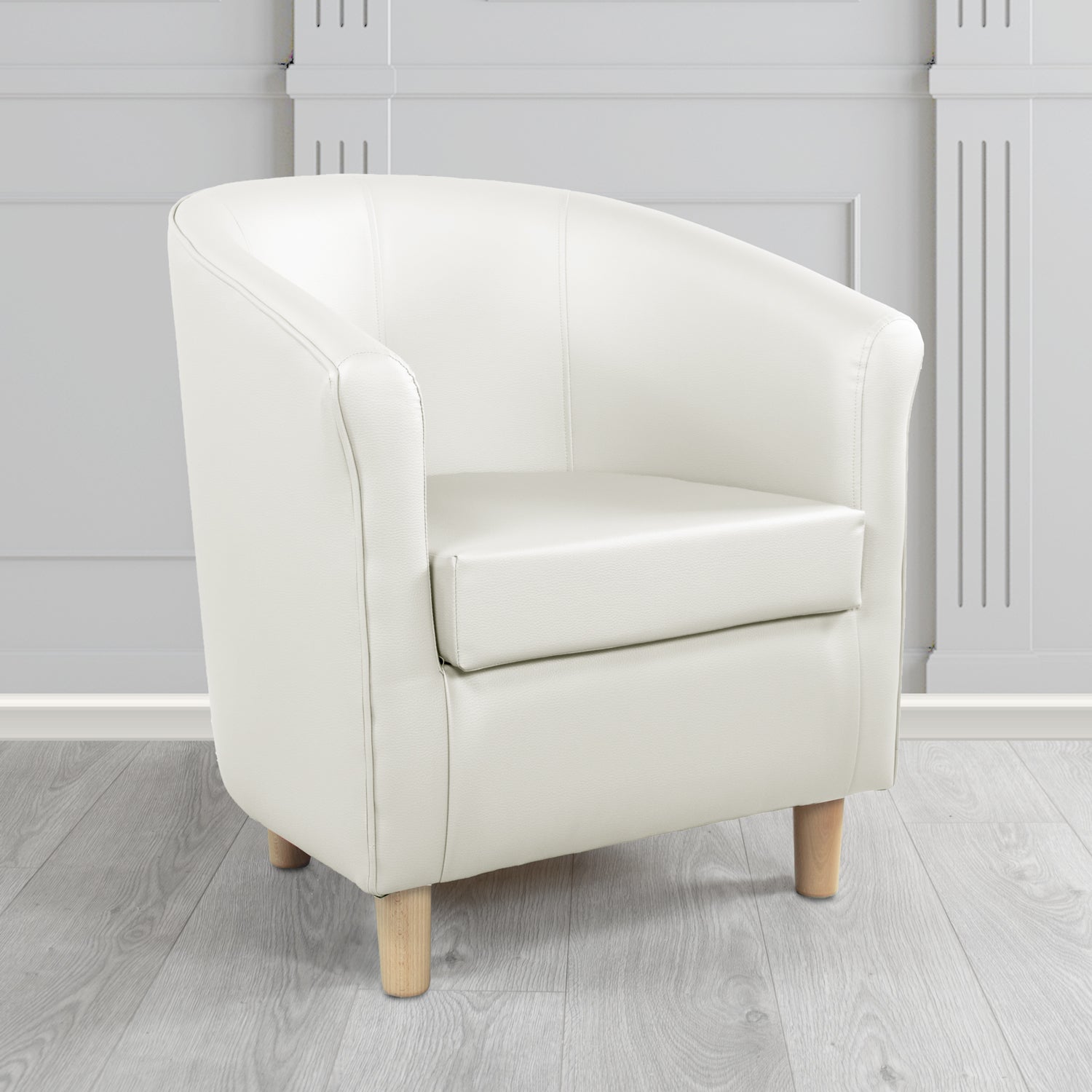 Tuscany Memphis Oyster MEM113 Antimicrobial Crib 5 Contract Faux Leather Tub Chair - The Tub Chair Shop