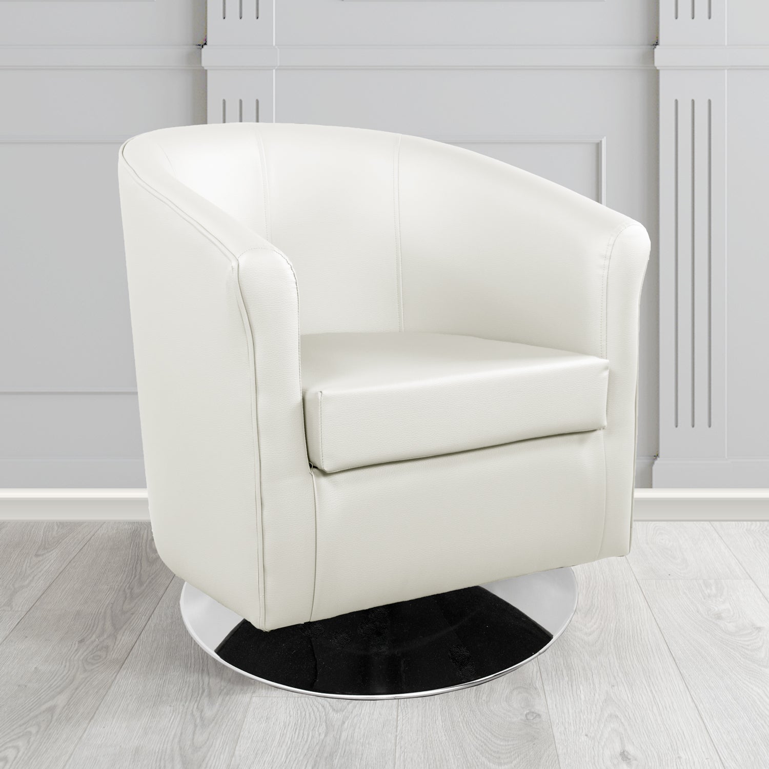 Tuscany Swivel Tub Chair in Cristina Marrone Memphis Antimicrobial Crib 5 Contract Faux Leather