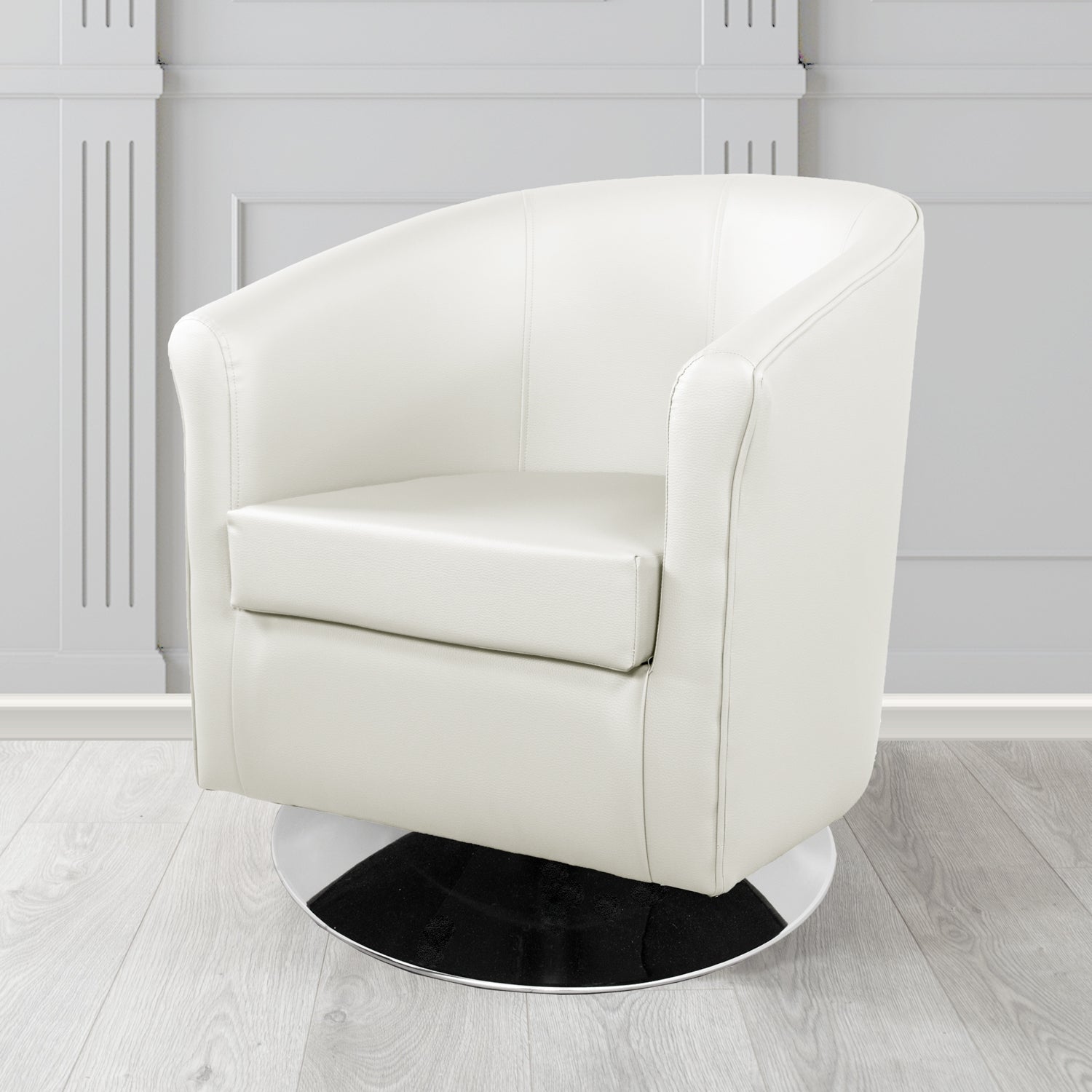 Tuscany Swivel Tub Chair in Cristina Marrone Memphis Antimicrobial Crib 5 Contract Faux Leather