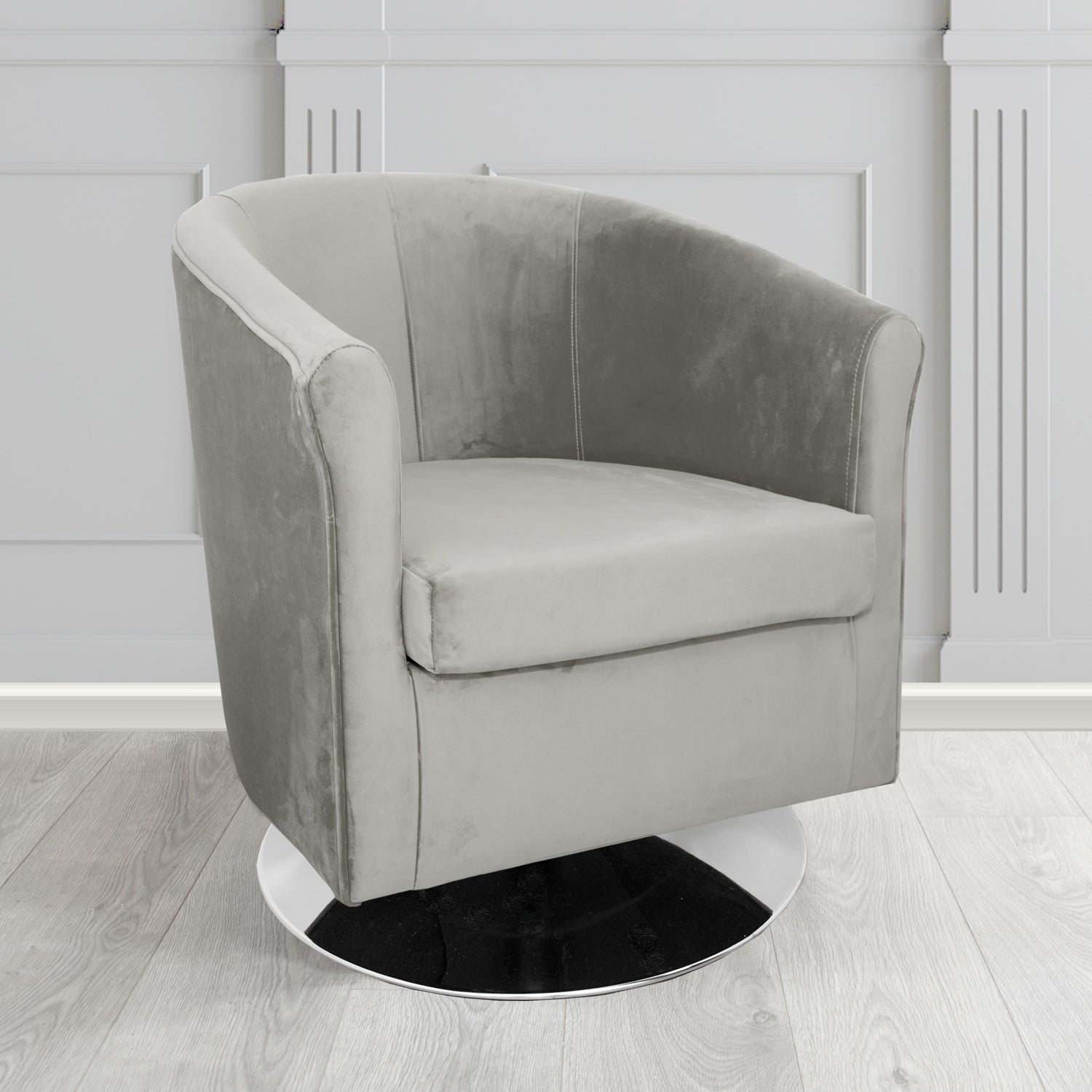 Tuscany Swivel Tub Chair in Monaco Plush Velvet Fabric