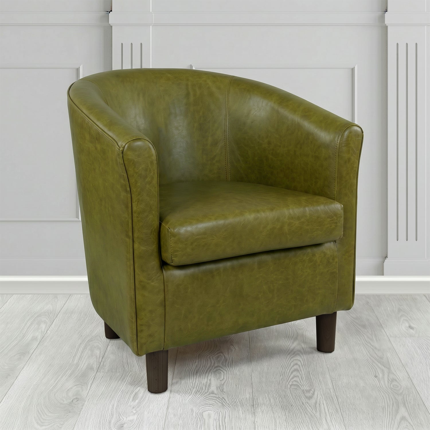Tuscany Tub Chair in Crest Leather Old English Crib 5 Genuine Leather
