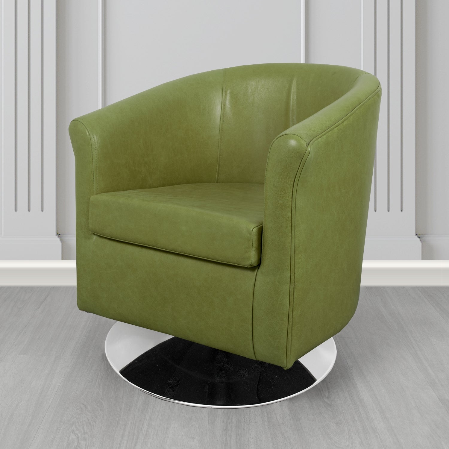 Tuscany Swivel Tub Chair in Crib 5 Old English Genuine Leather