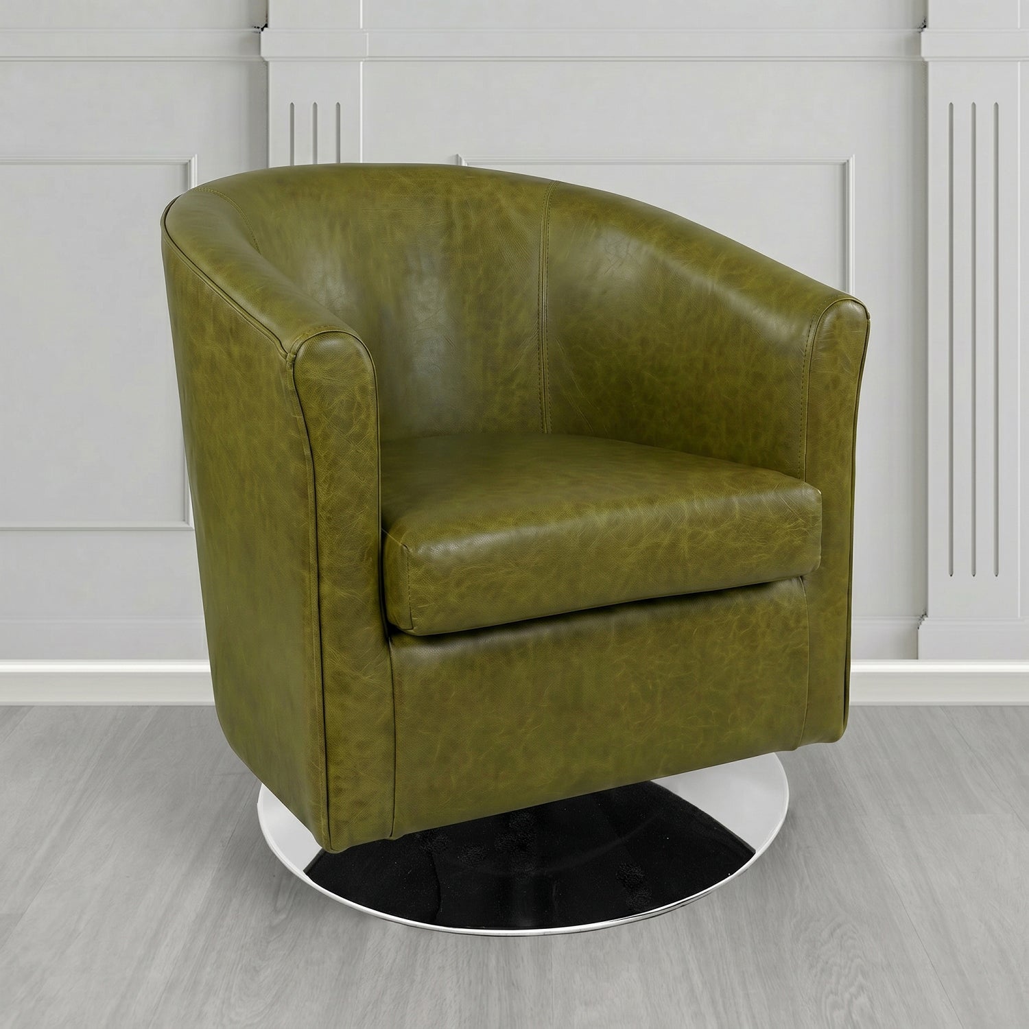 Tuscany Swivel Tub Chair in Crest Leather Old English Crib 5 Genuine Leather