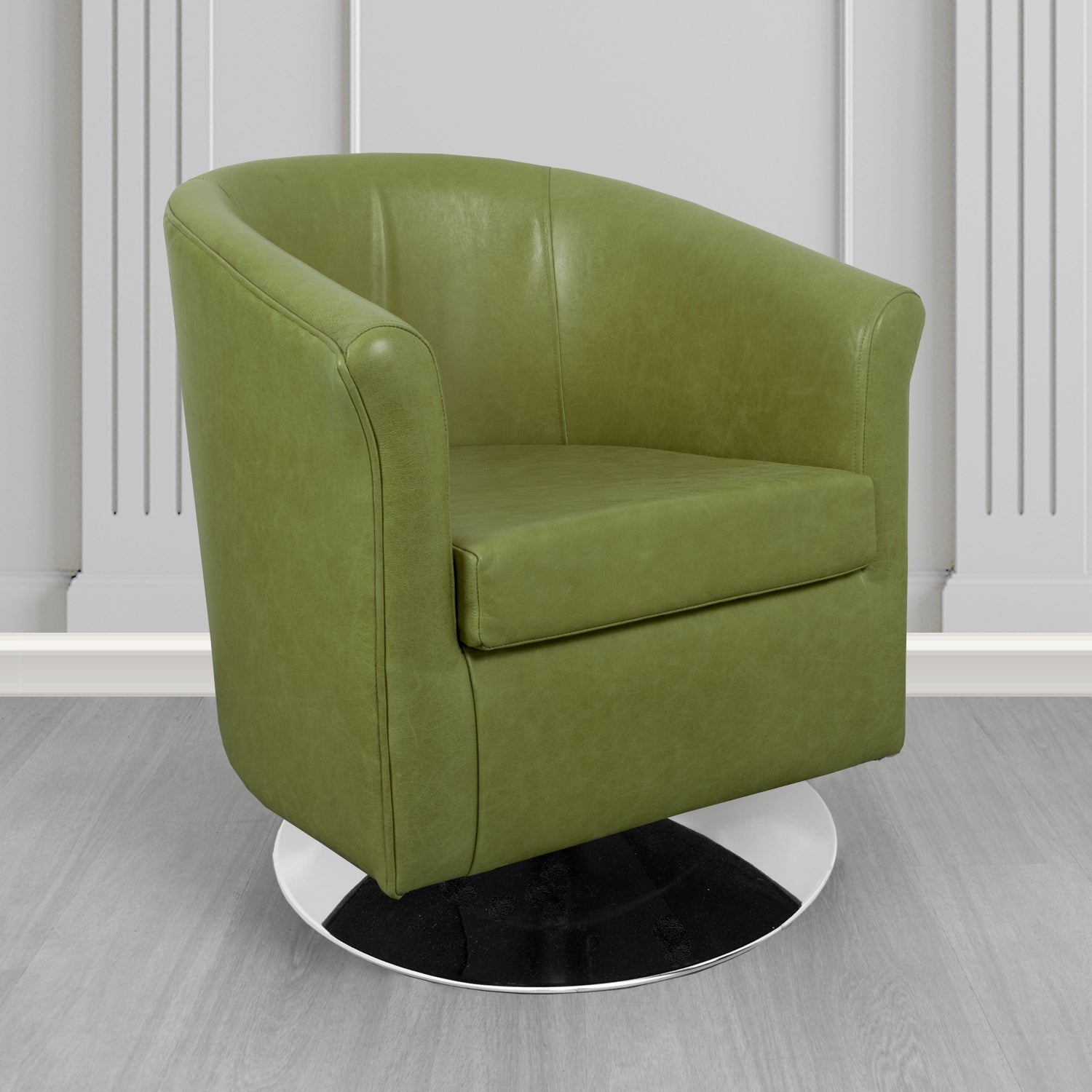 Tuscany Swivel Tub Chair in Crib 5 Old English Genuine Leather