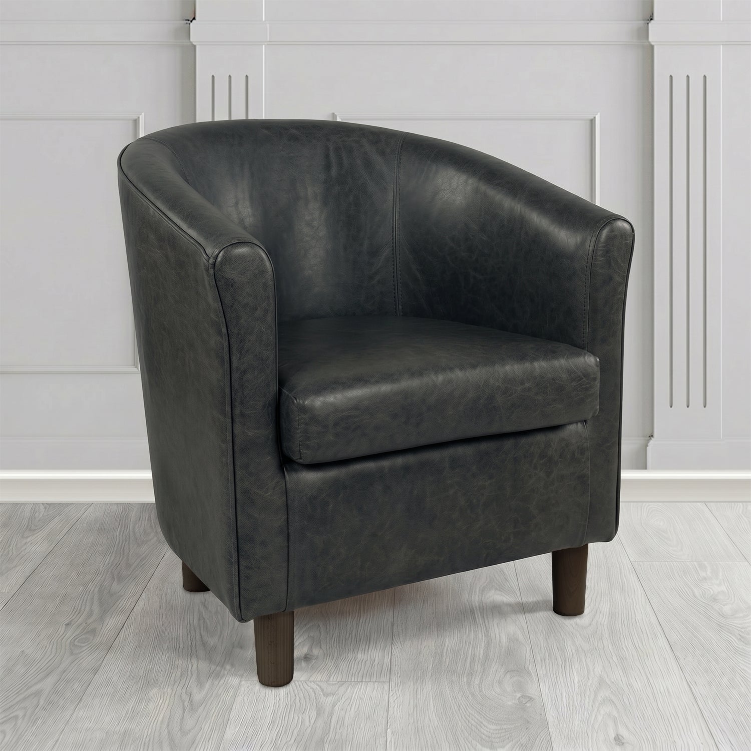Tuscany Tub Chair in Crest Leather Old English Crib 5 Genuine Leather