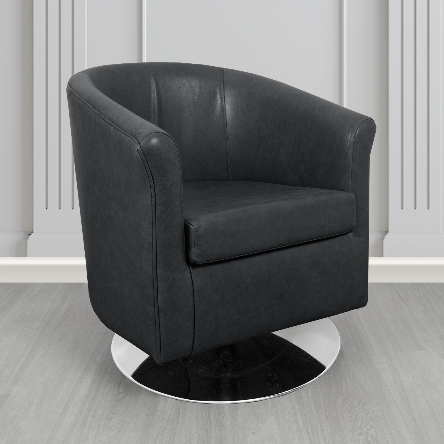Tuscany Swivel Tub Chair in Crib 5 Old English Genuine Leather