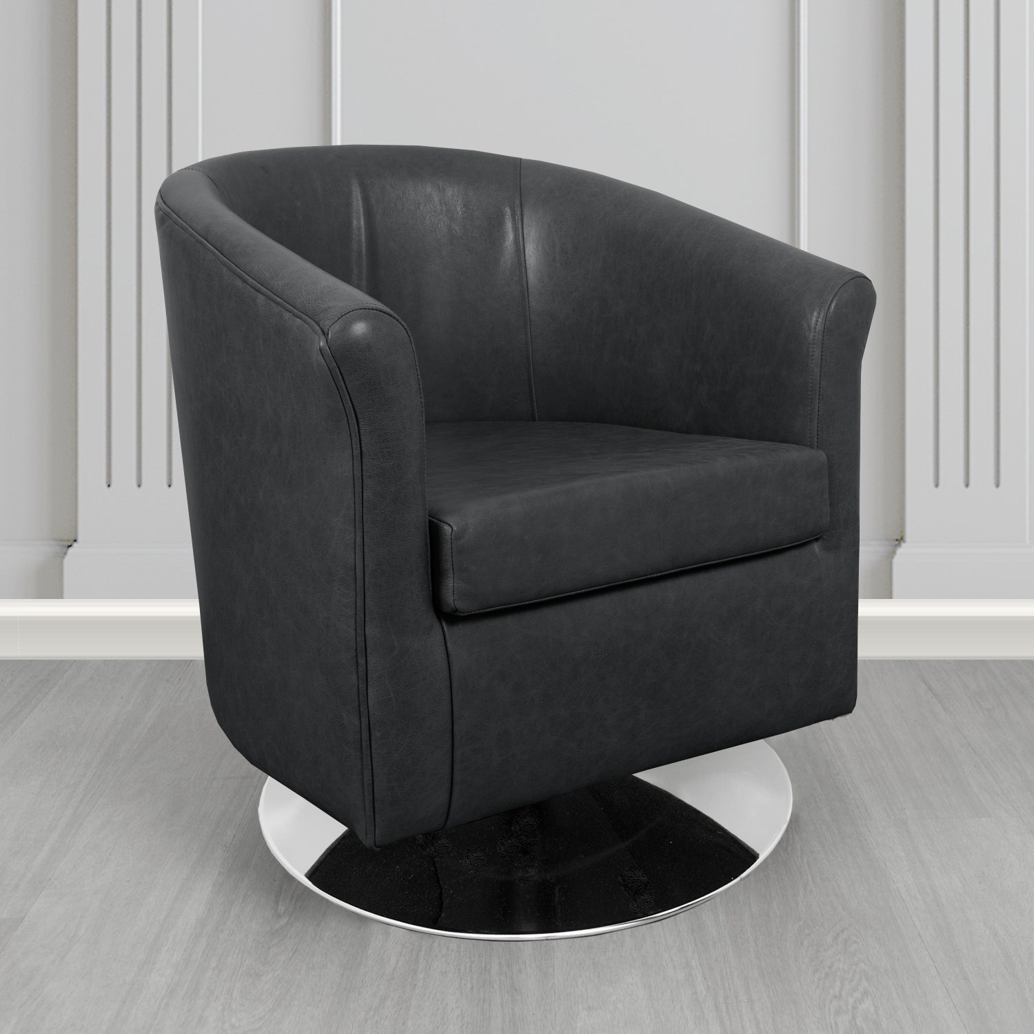 Tuscany Swivel Tub Chair in Crest Leather Old English Crib 5 Genuine Leather